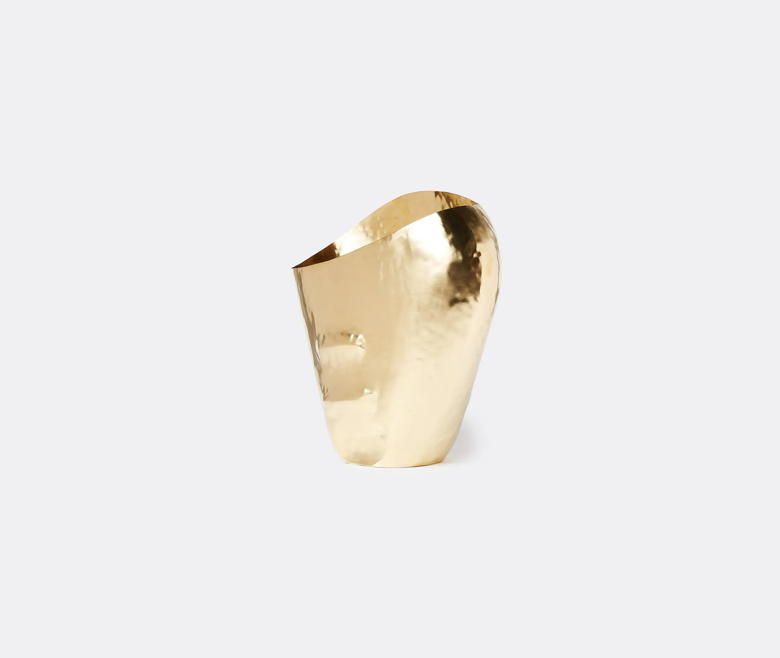 Wide Decorative Vessel - Black, Brass