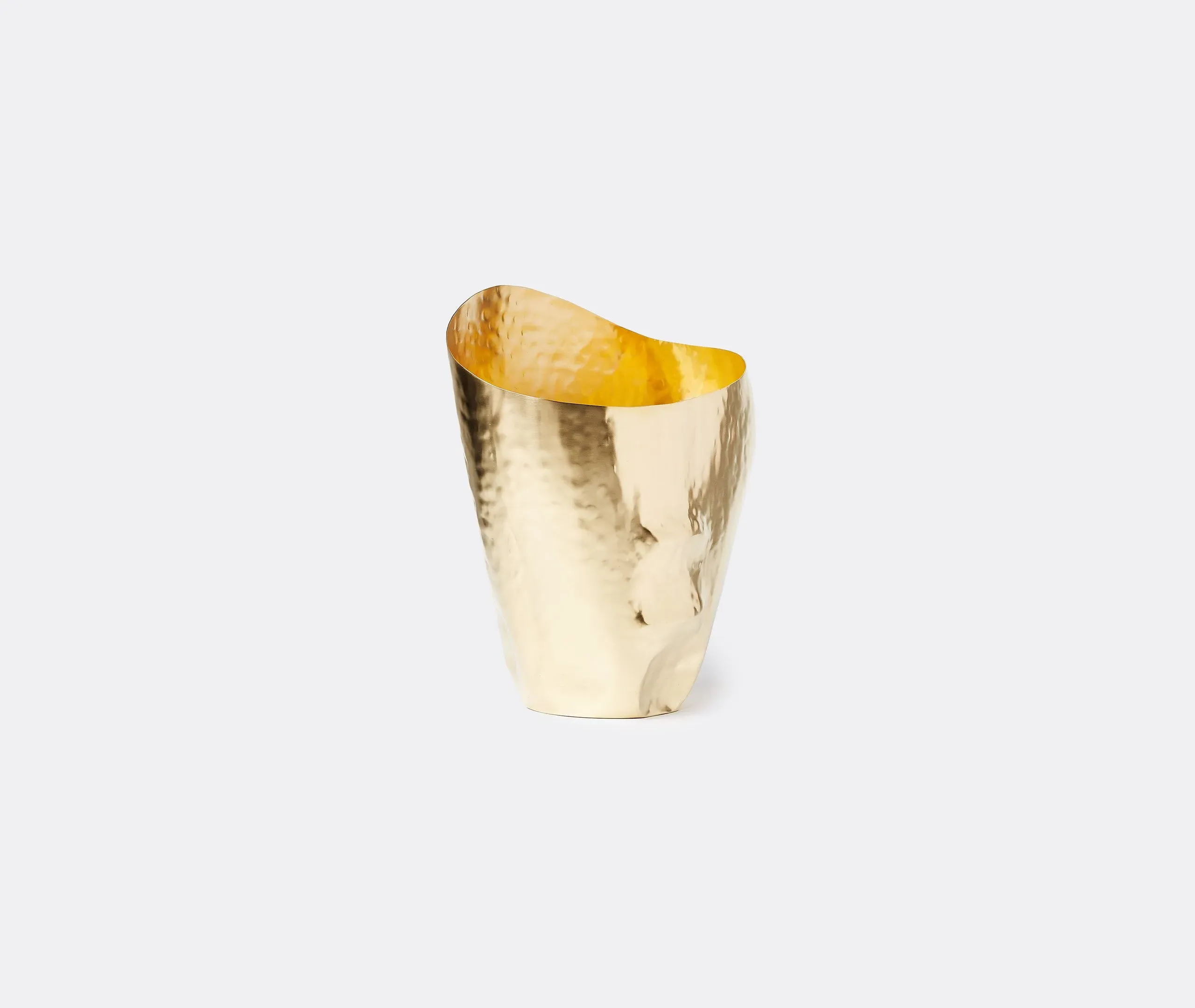 Wide Decorative Vessel - Black, Brass