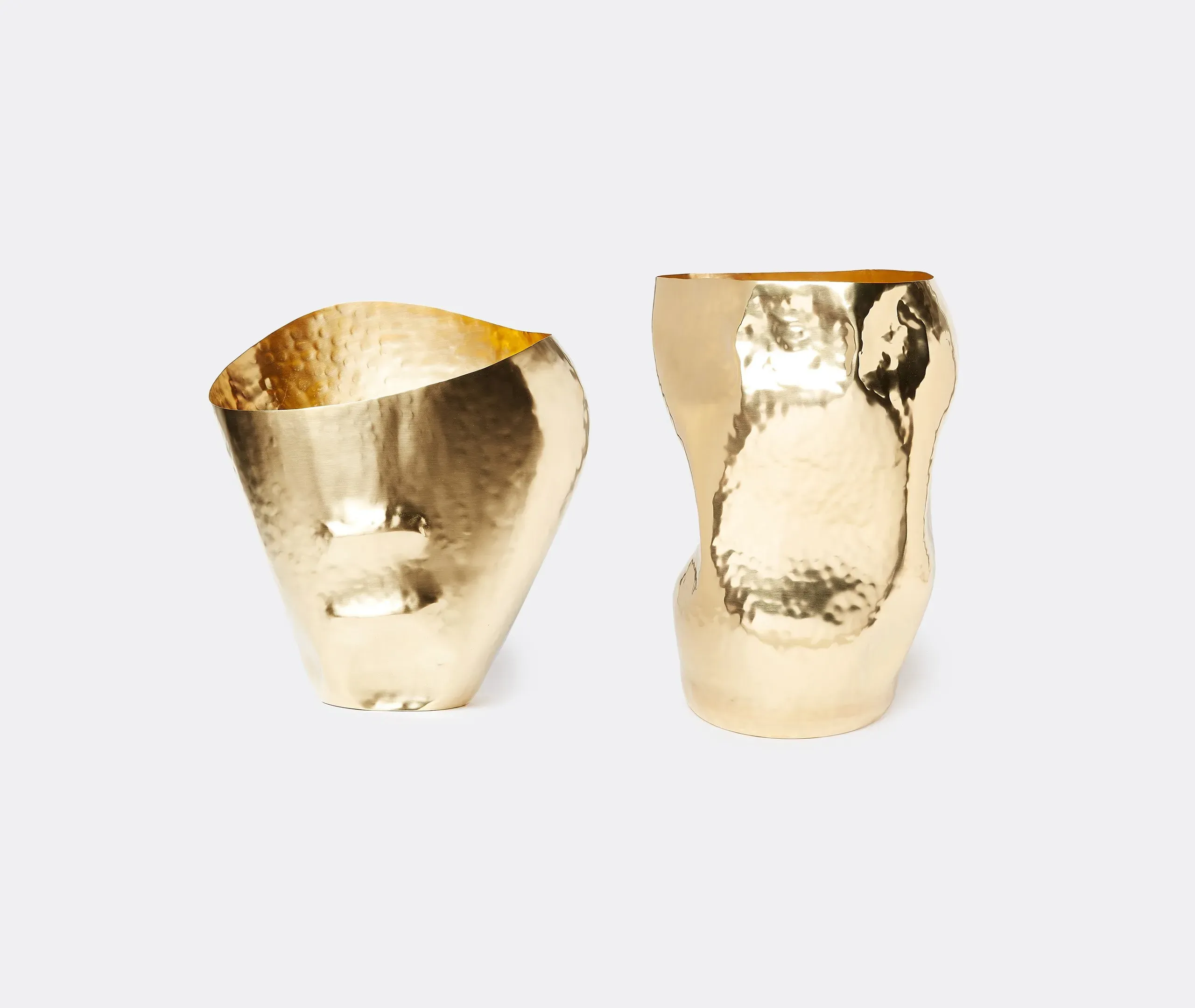 Wide Decorative Vessel - Black, Brass