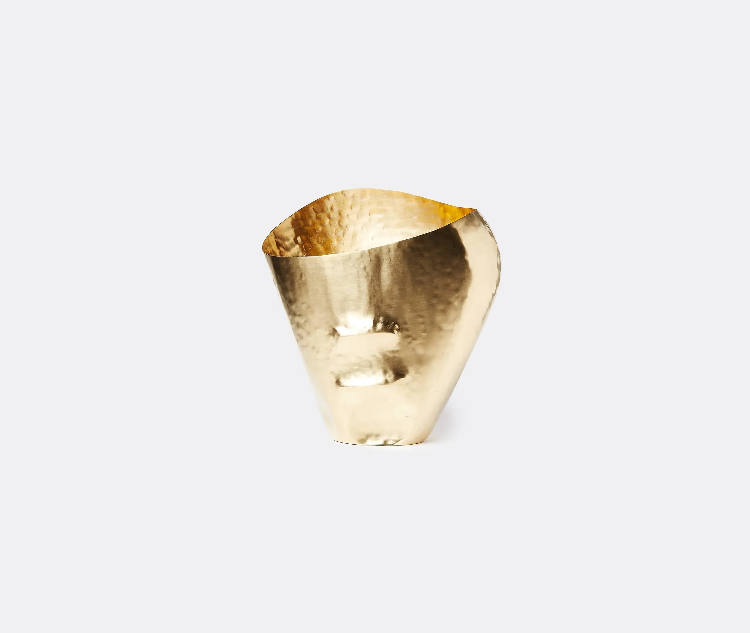 Wide Decorative Vessel - Black, Brass