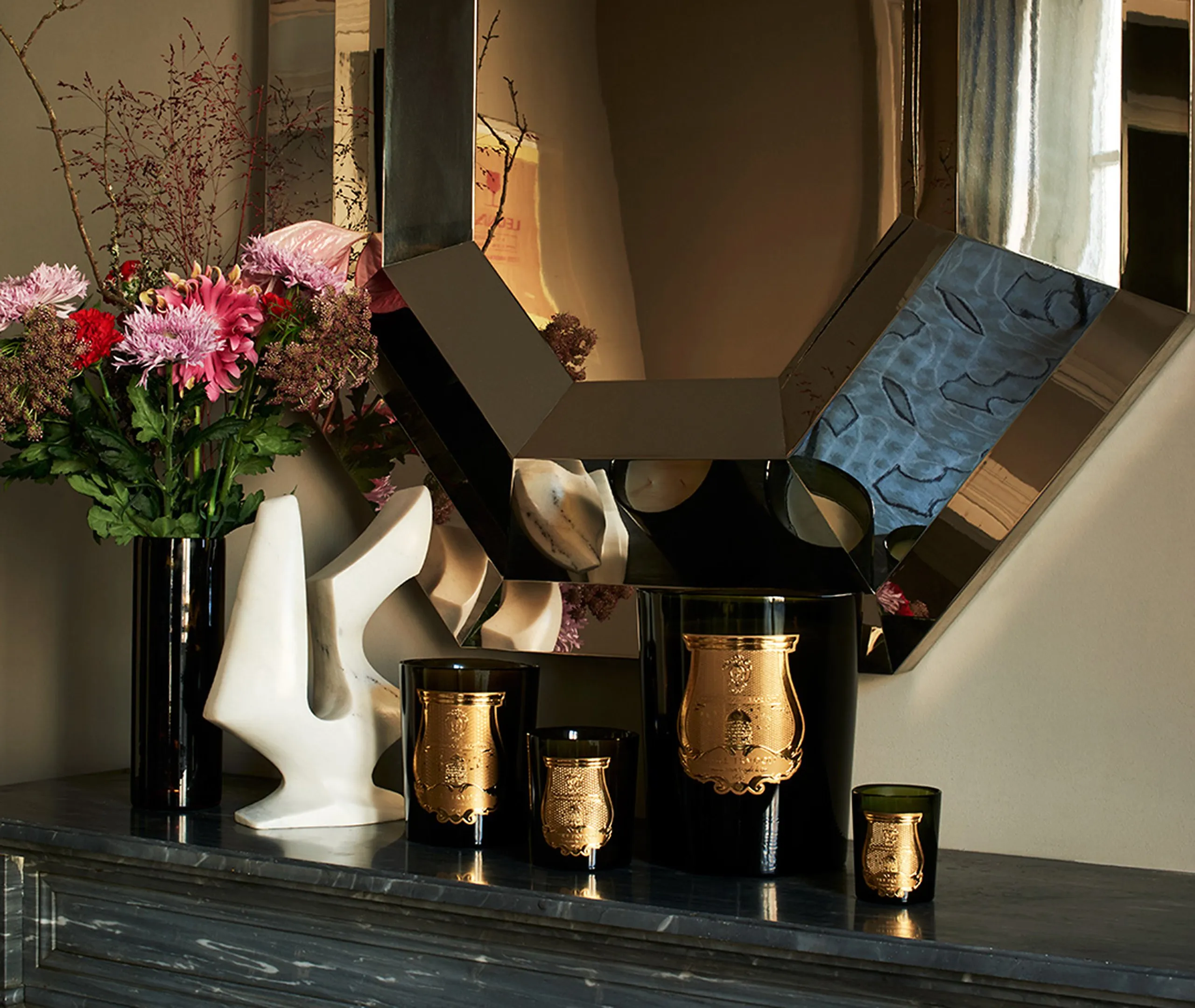 Ernesto Scented Candle - Green, Hand-Blown Glass