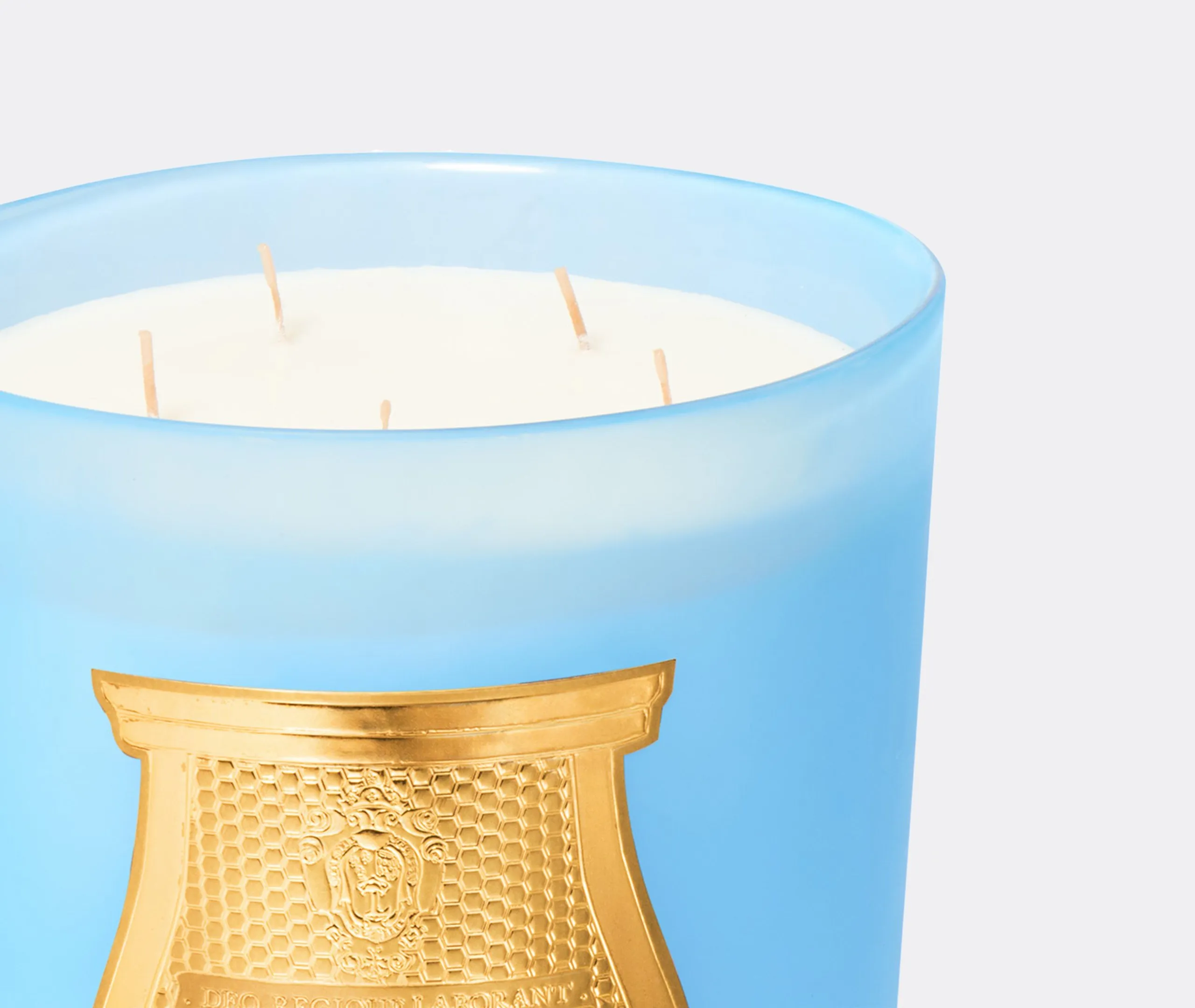 Large Versailles Candle - Light Blue, Wax