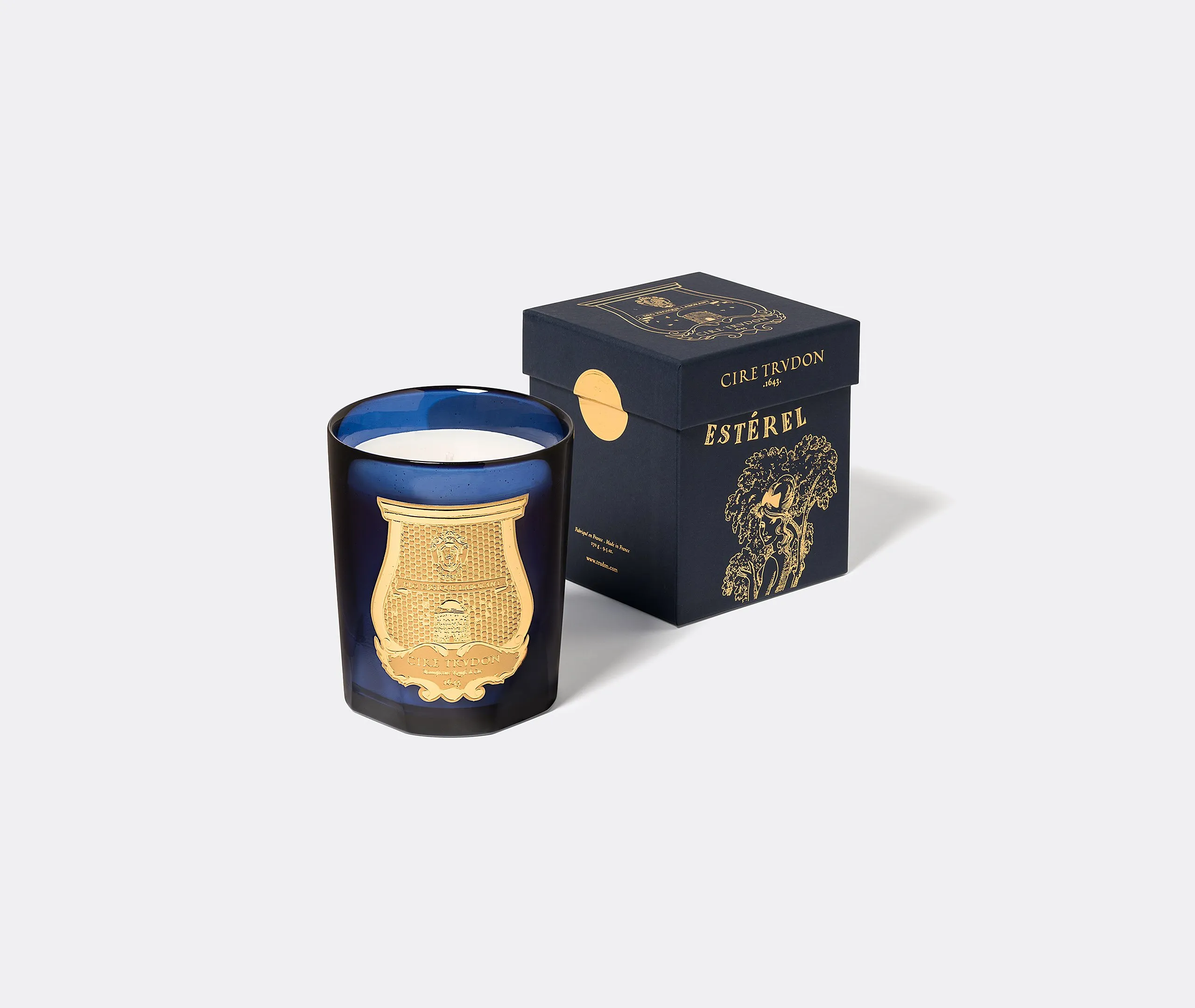 Scented Candle Esterel - Blue, Hand-Blown Glass