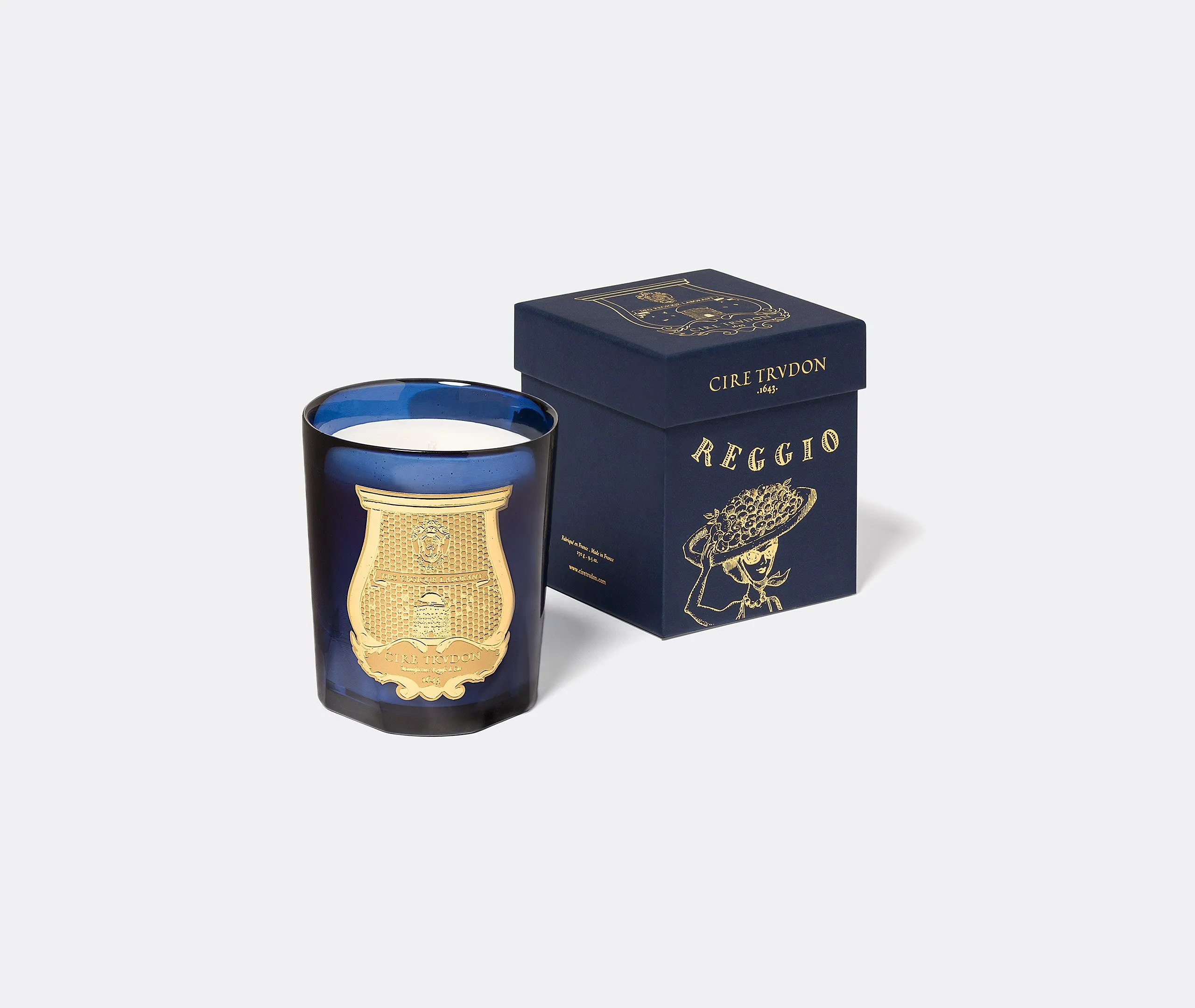 Scented Candle Reggio - Blue, Hand-Blown Glass