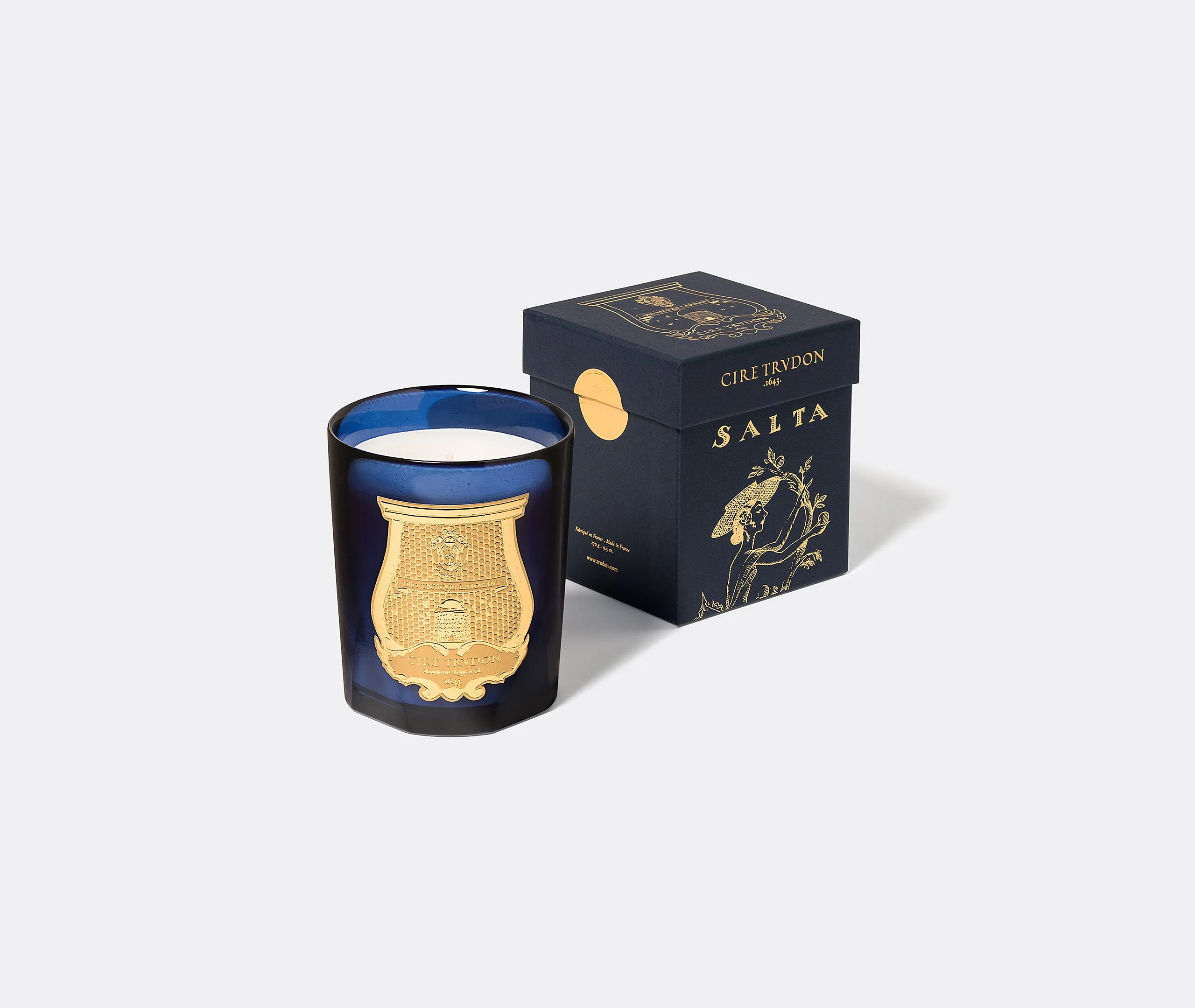 Scented Candle Salta - Blue, Hand-Blown Glass