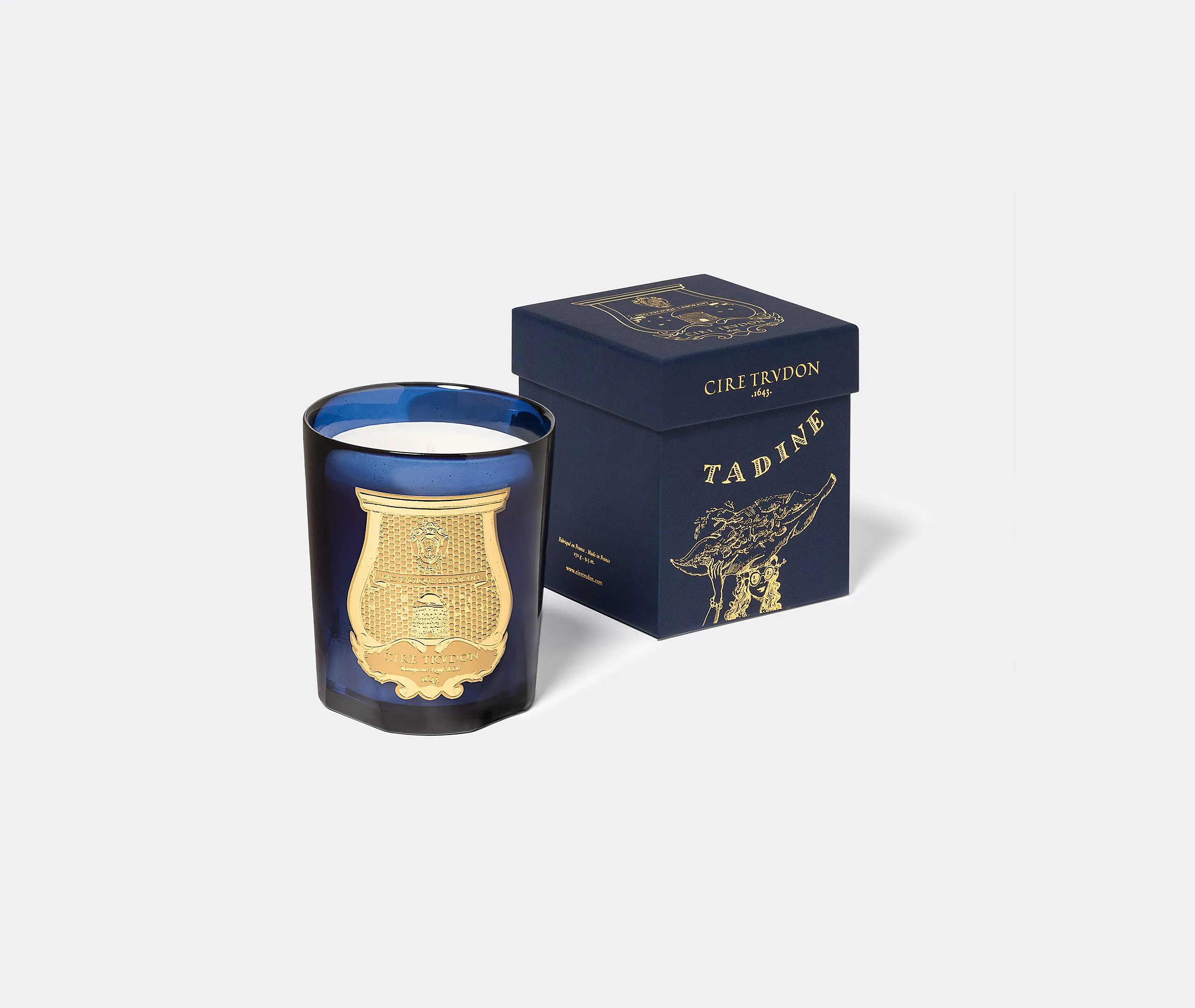 Scented Candle Tadine - Blue, Hand-Blown Glass