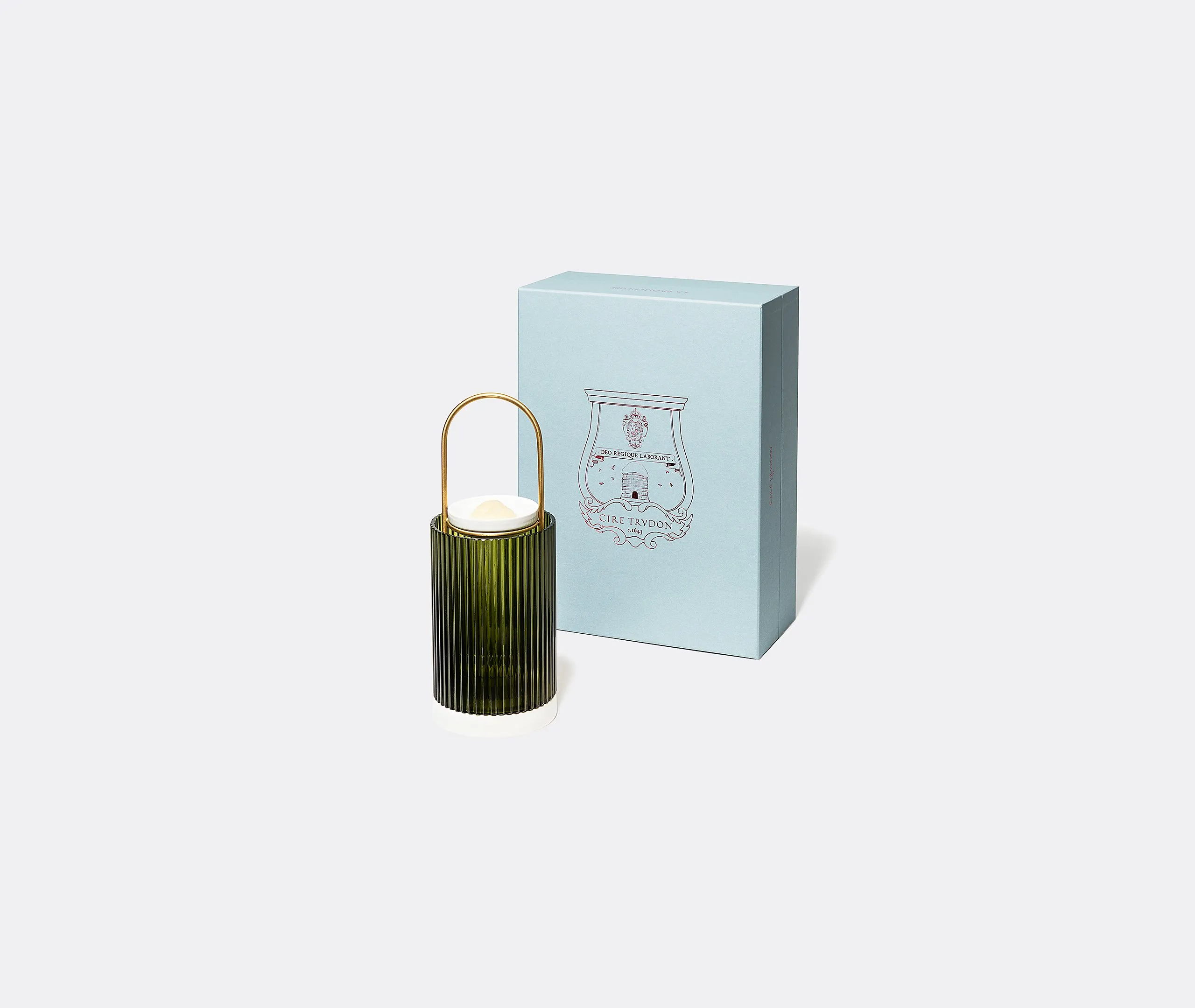 Scented Wax Warmer with Cameos - Green, Glass