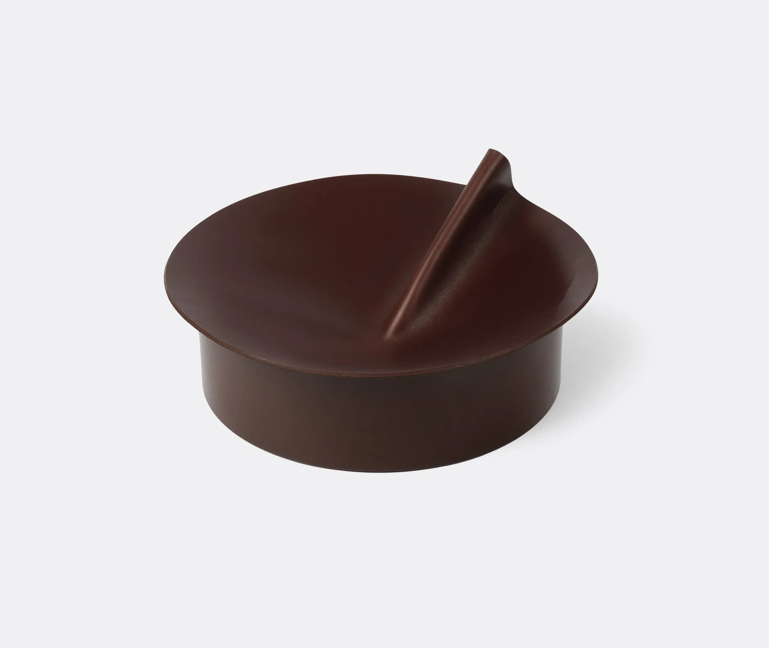 Large Storage Box with Sculptural Lid - Brown, Leather image