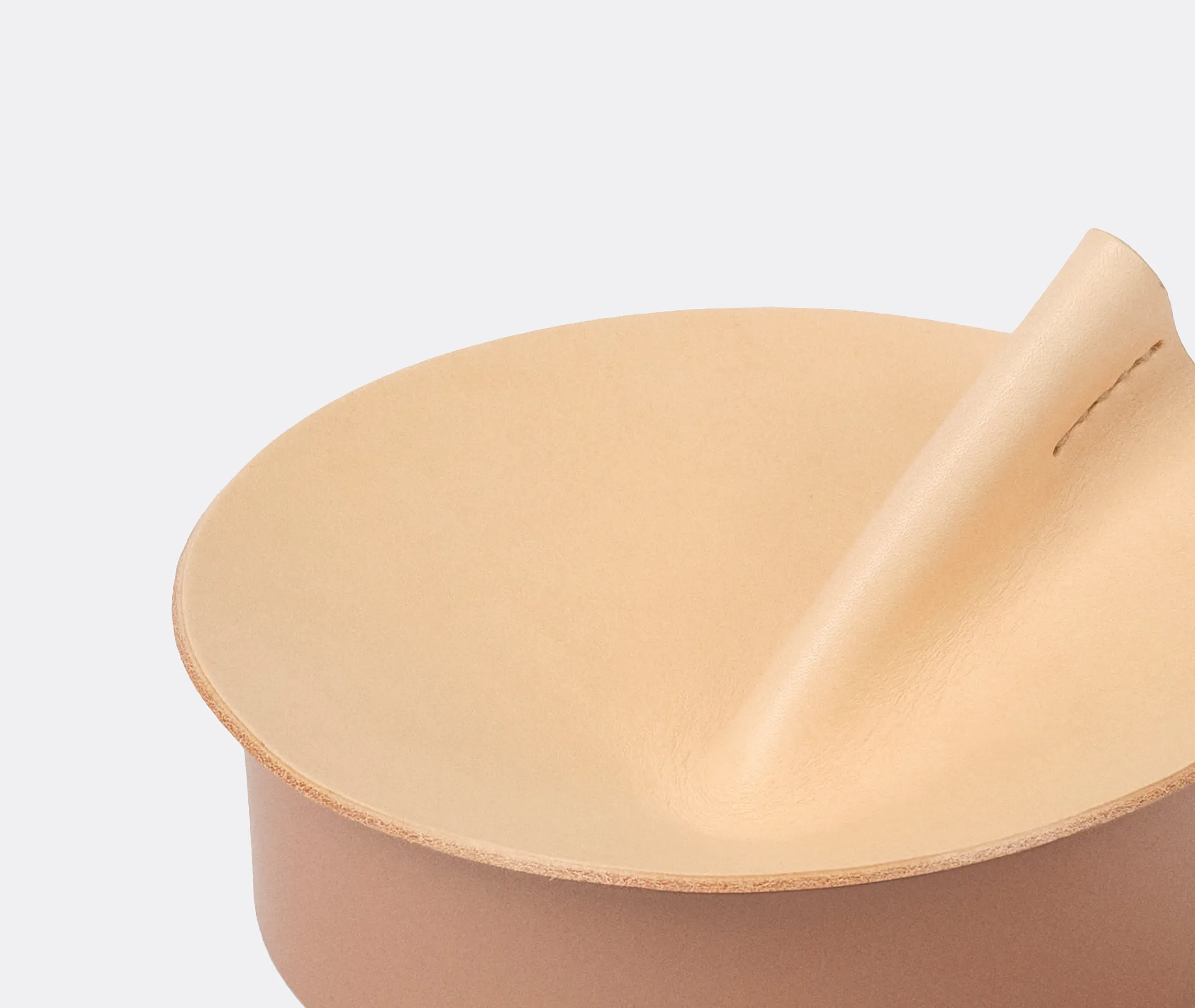 Mini Storage Box with Lid - Nude, Leather