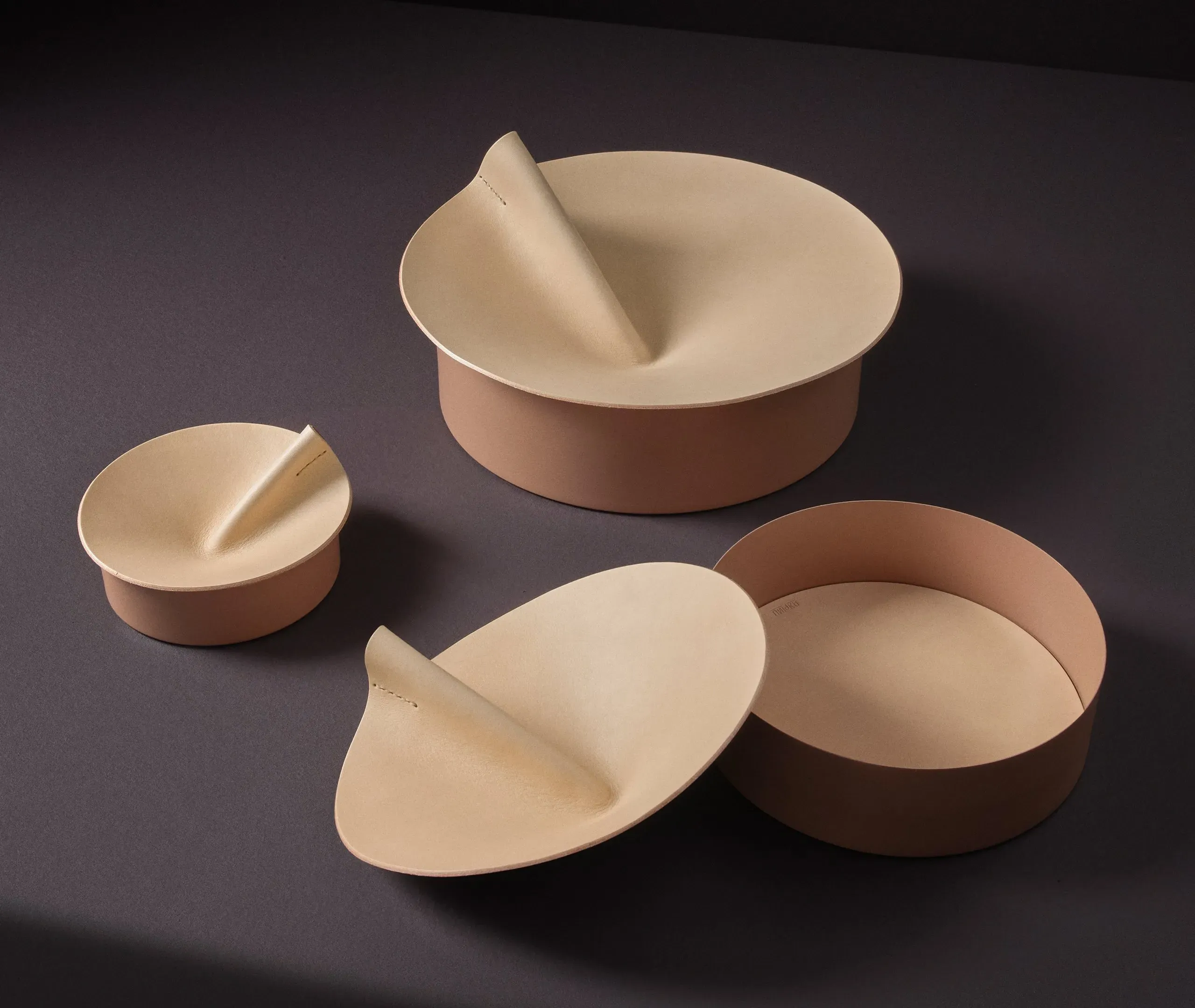 Mini Storage Box with Lid - Nude, Leather