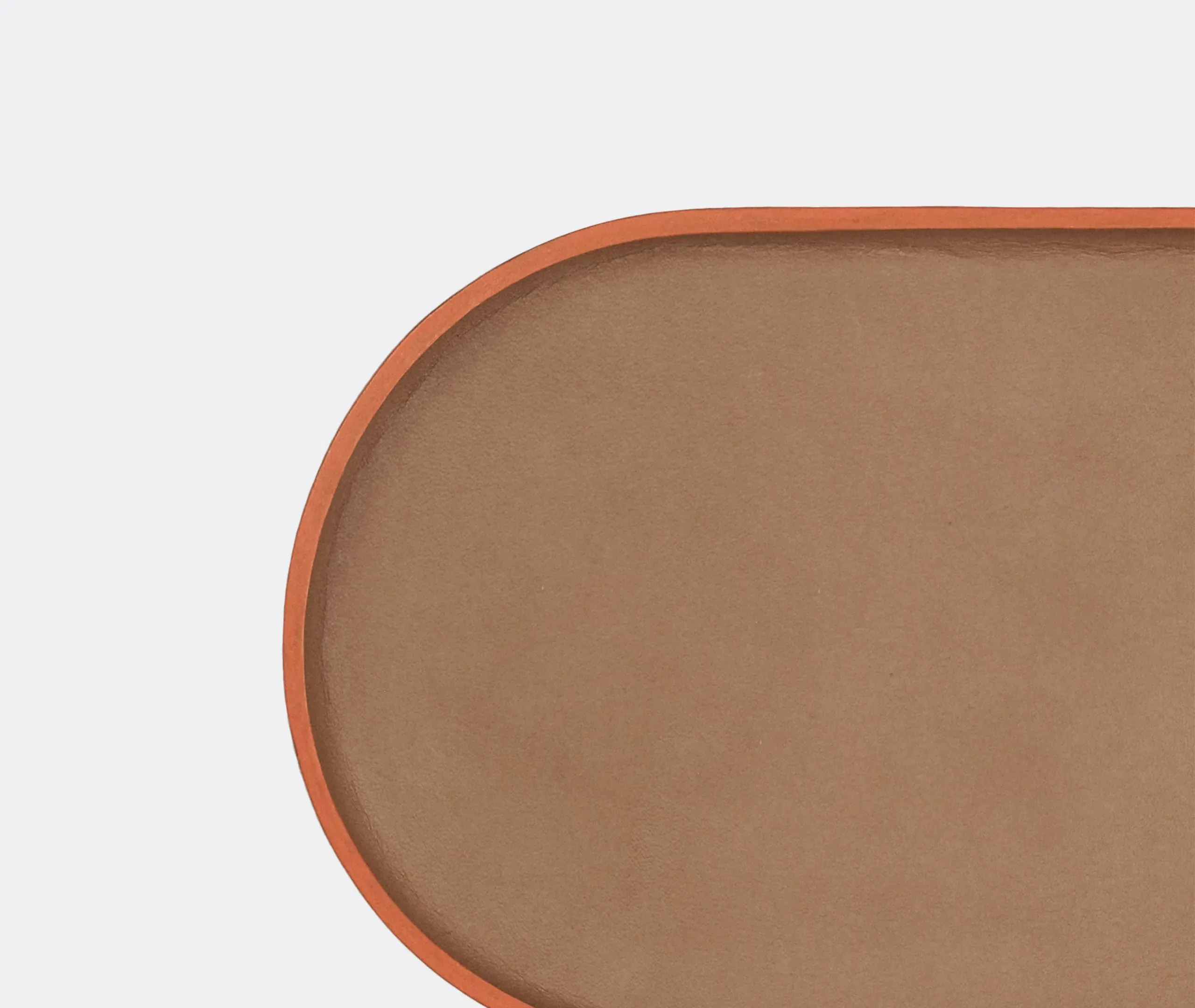 Plato Oval Serving Tray - Beige, Leather