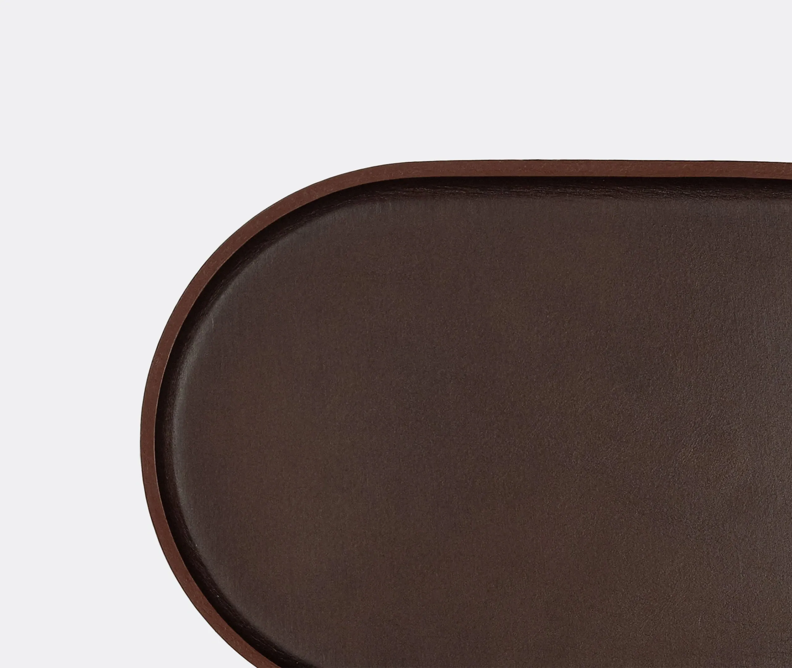 Plato Oval Serving Tray - Dark Brown, Leather