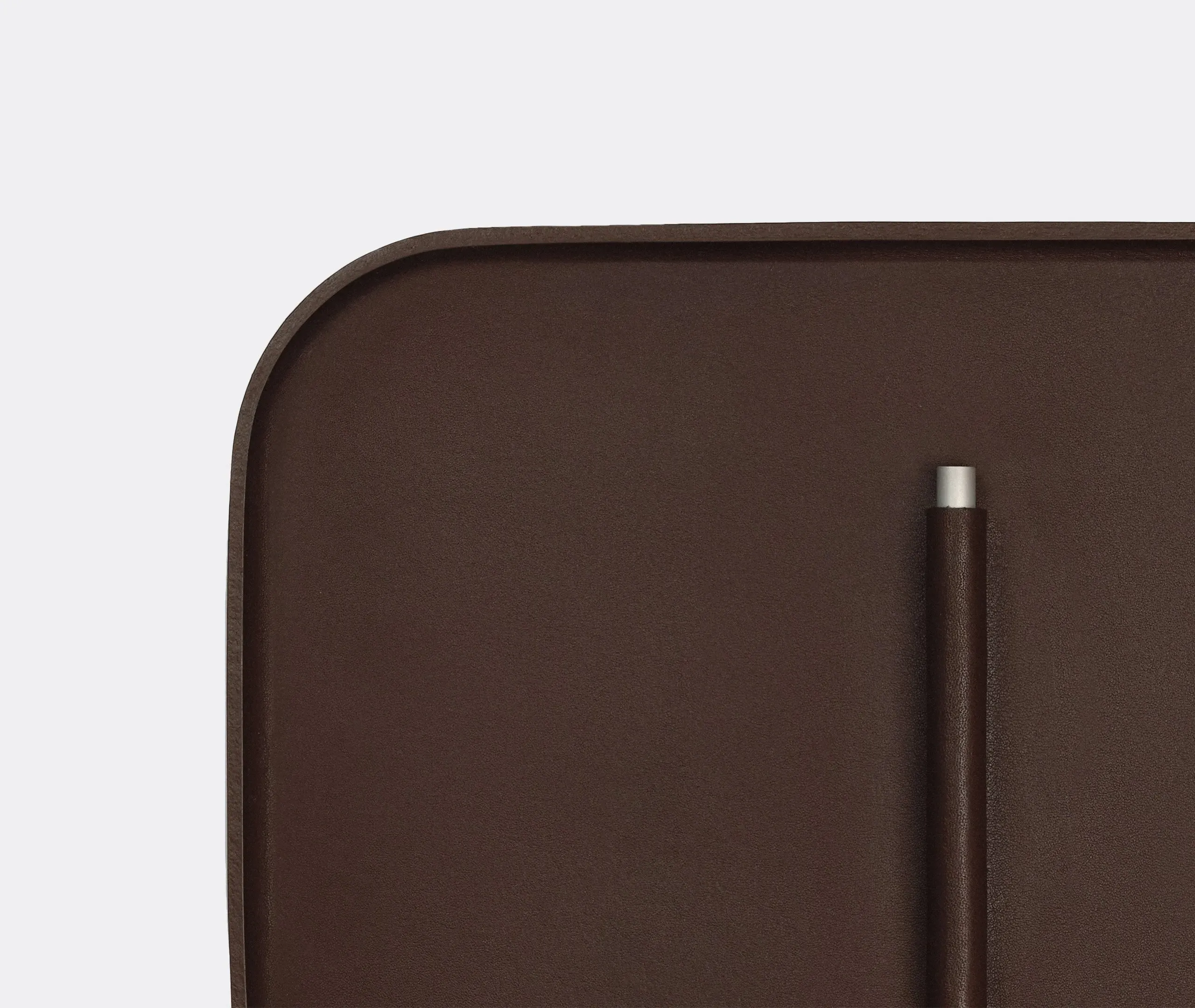 Plato Rectangle Serving Tray - Dark Brown, Leather