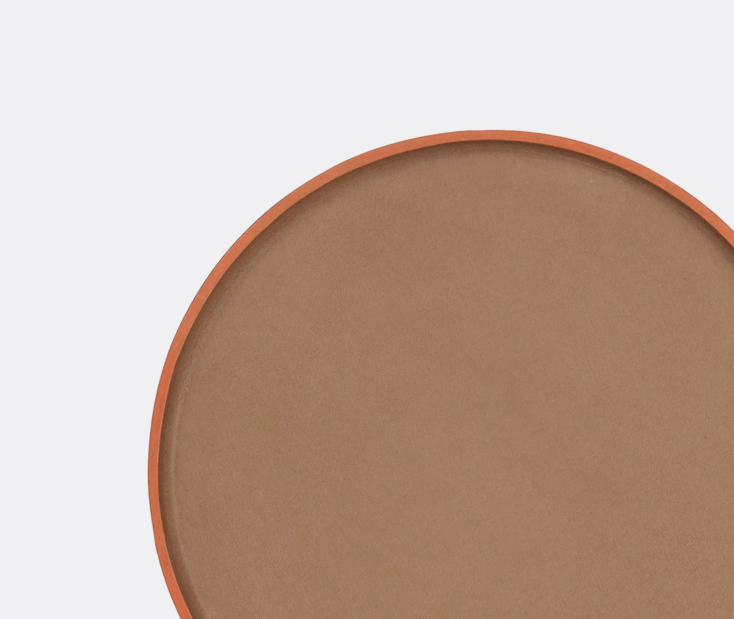 Plato Round Serving Tray - Beige, Leather
