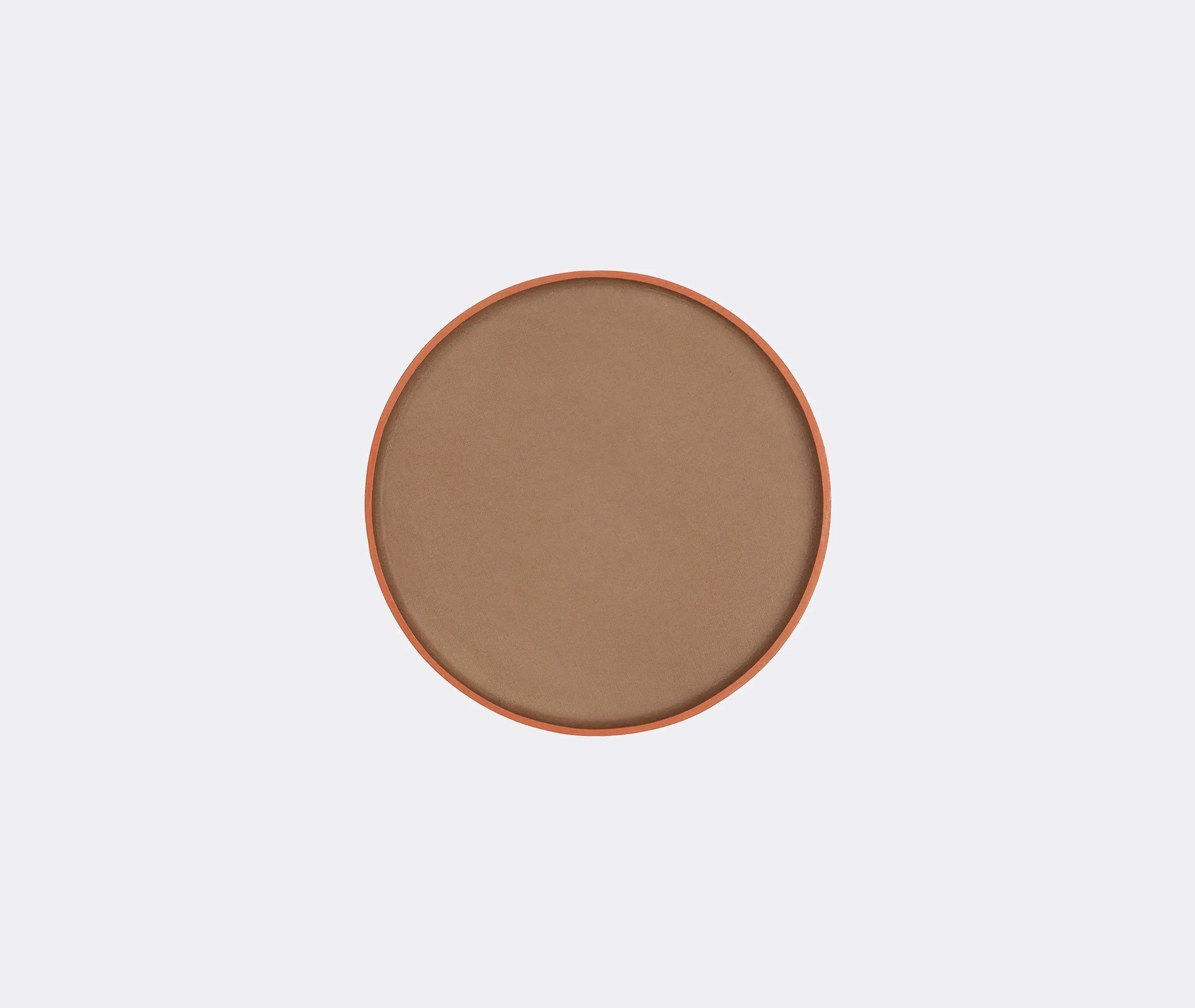 Plato Round Serving Tray - Beige, Leather