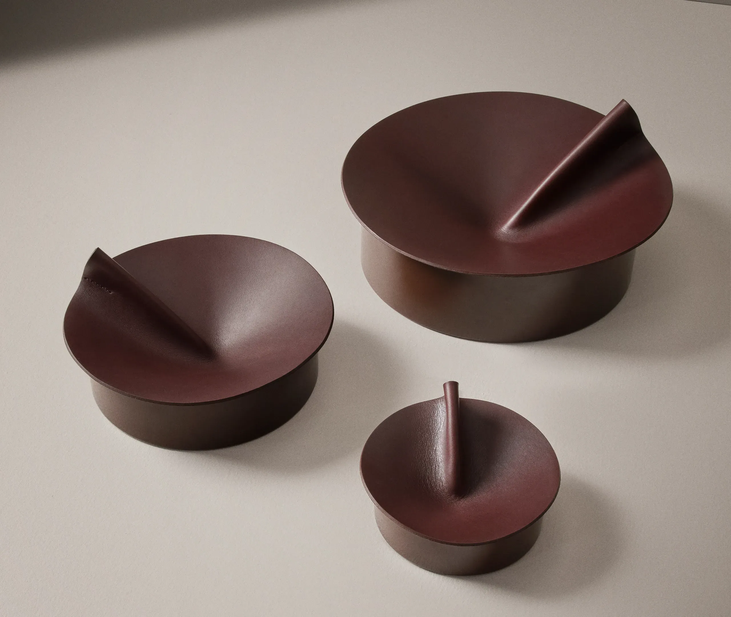 Rotonda Mini Storage Box - Dark Brown, Leather