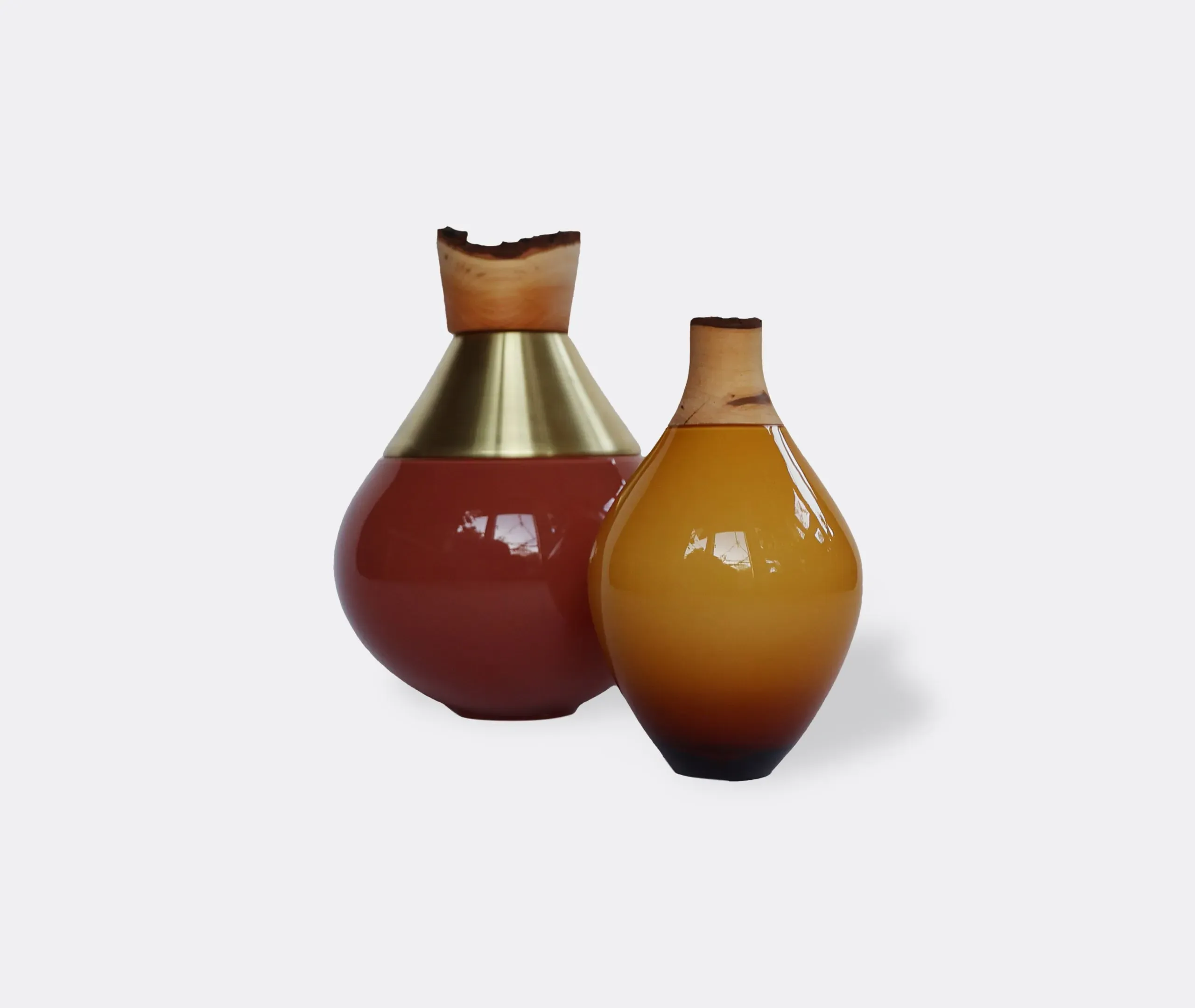 Small Stacking Vessel Set - Red, Glass