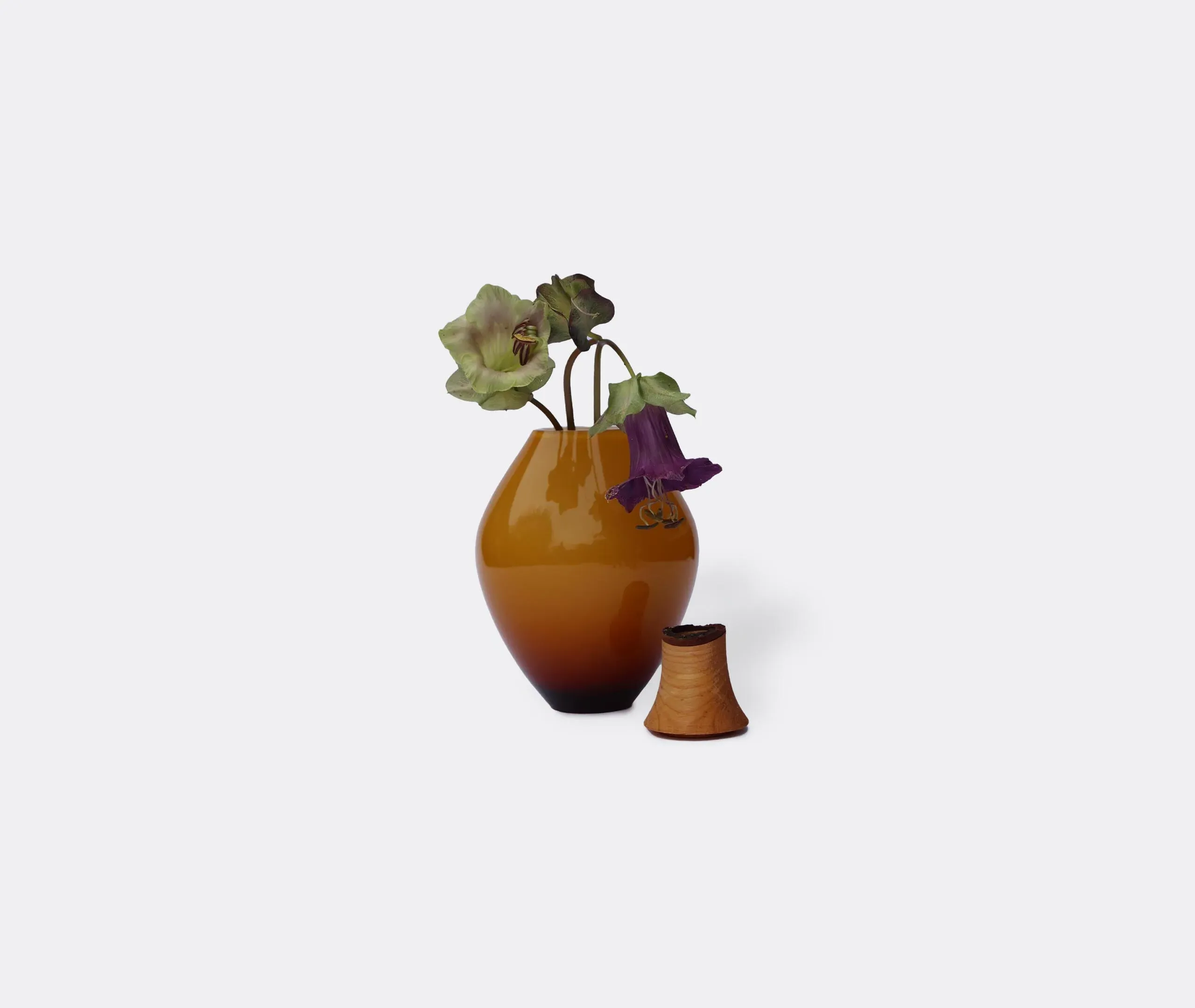 Stacking Vessel with Lid - Caramel, Glass