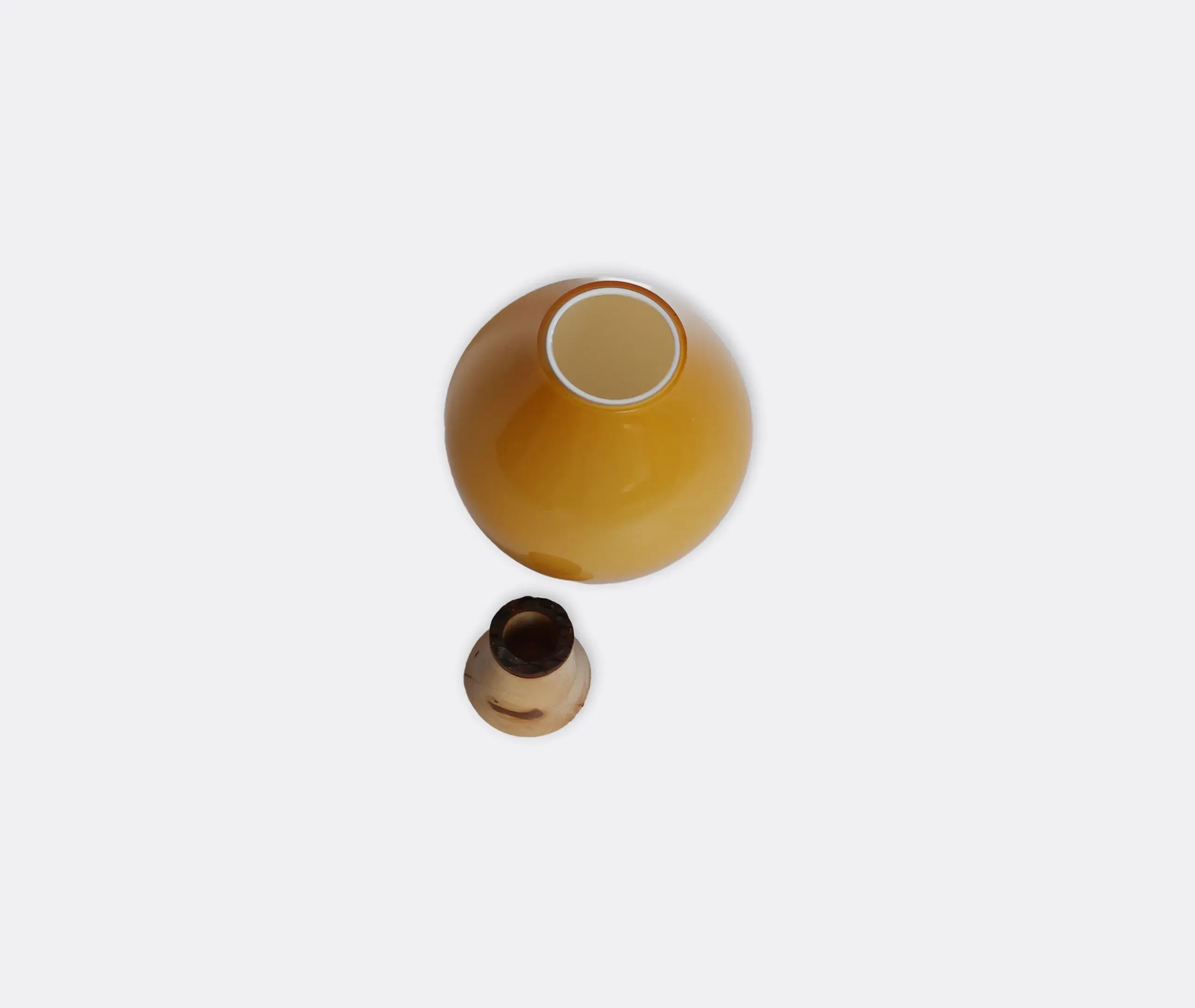 Stacking Vessel with Lid - Caramel, Glass