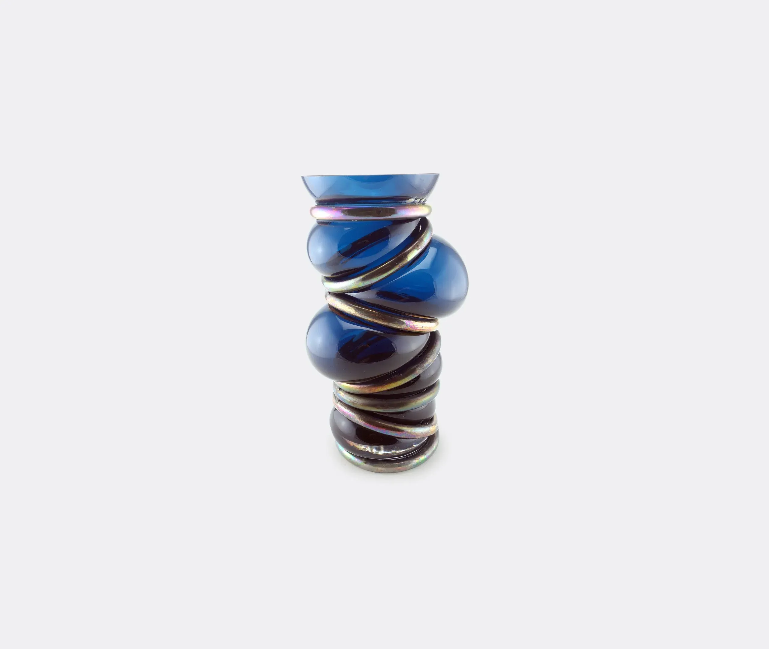 Chain Ring Vase - Dark Blue, Glass image