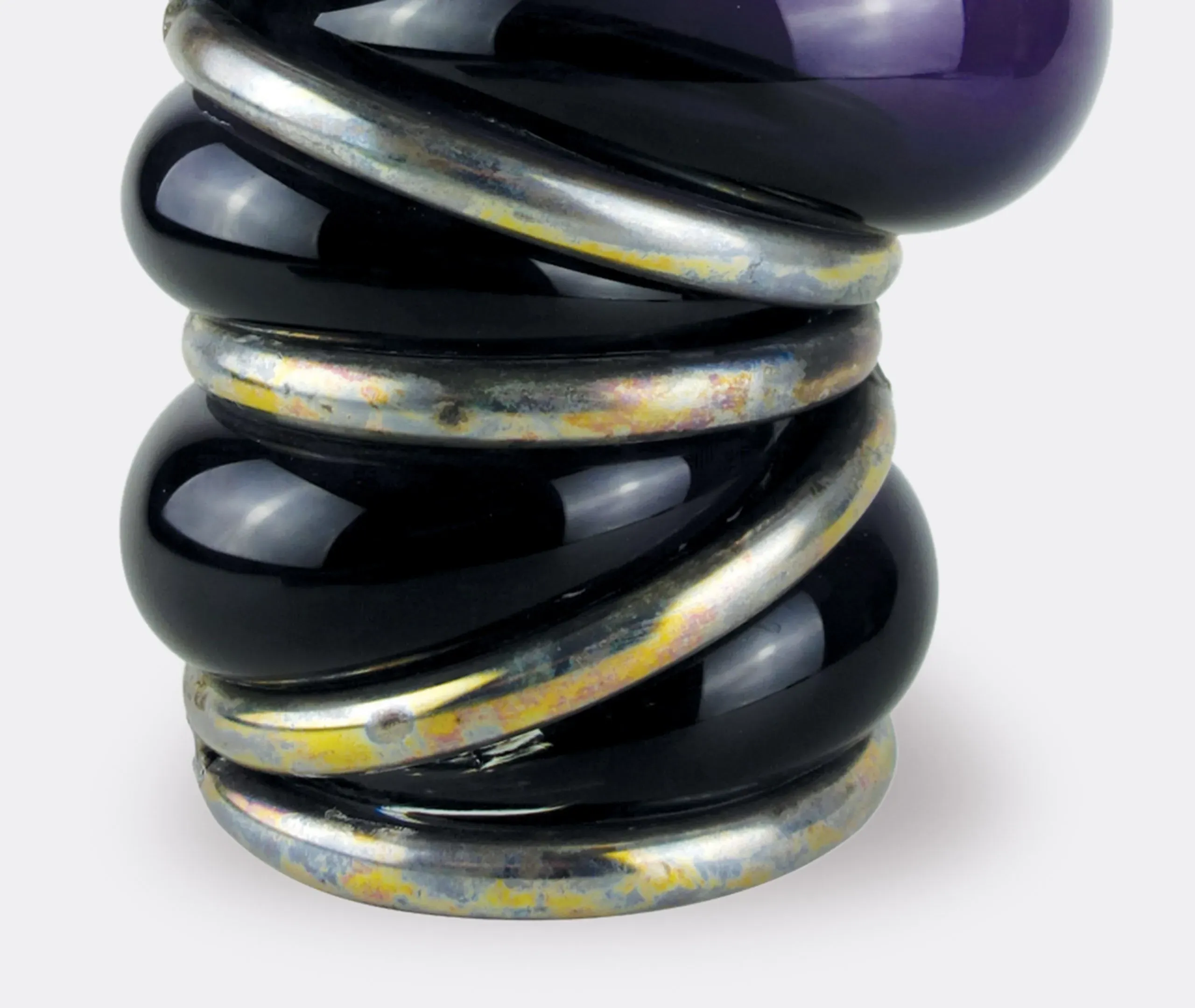 Chain Ring Vase - Dark Violet, Glass