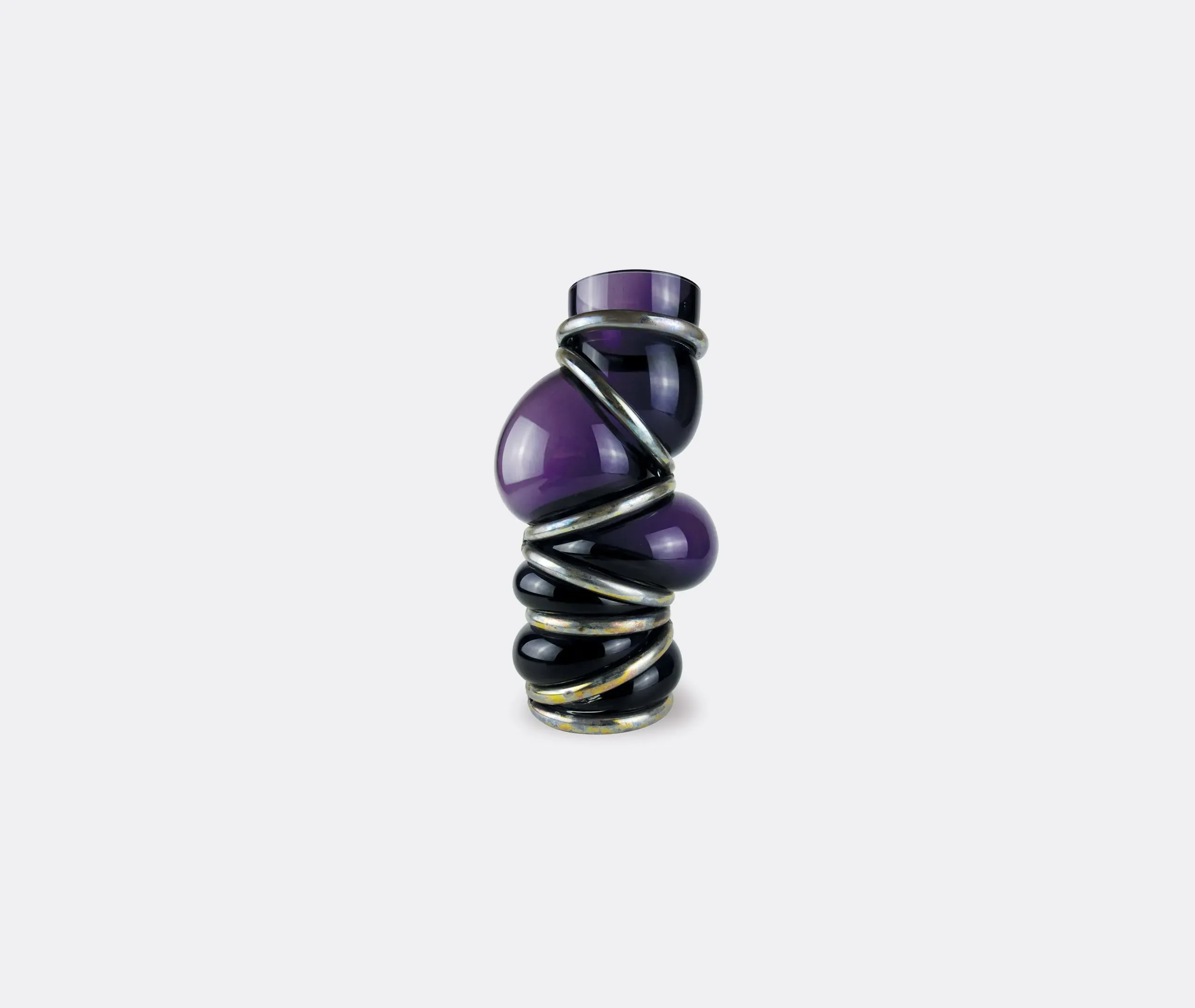 Chain Ring Vase - Dark Violet, Glass