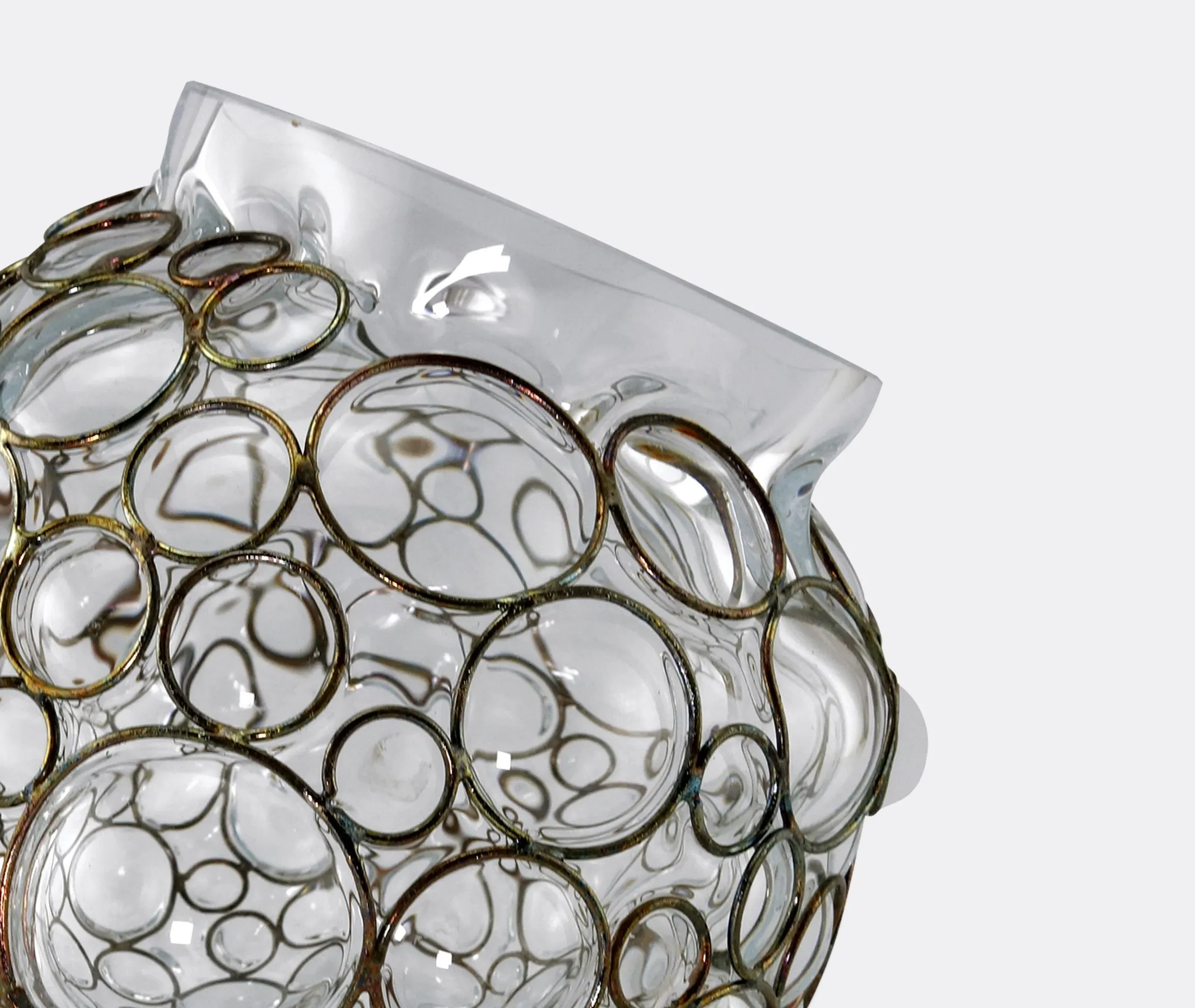 Champagne Ball Vase with Steel Frame - Transparent