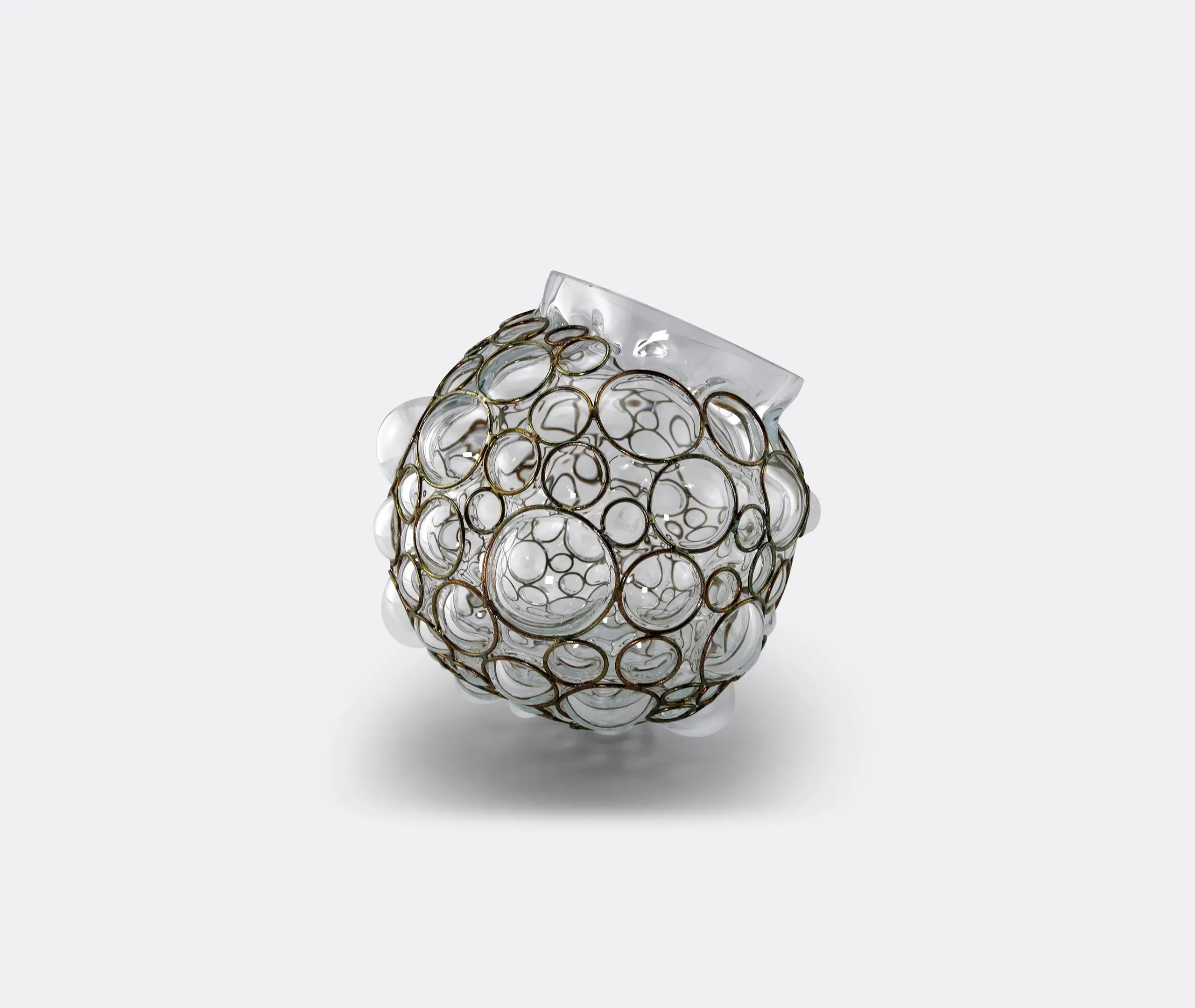 Champagne Ball Vase with Steel Frame - Transparent