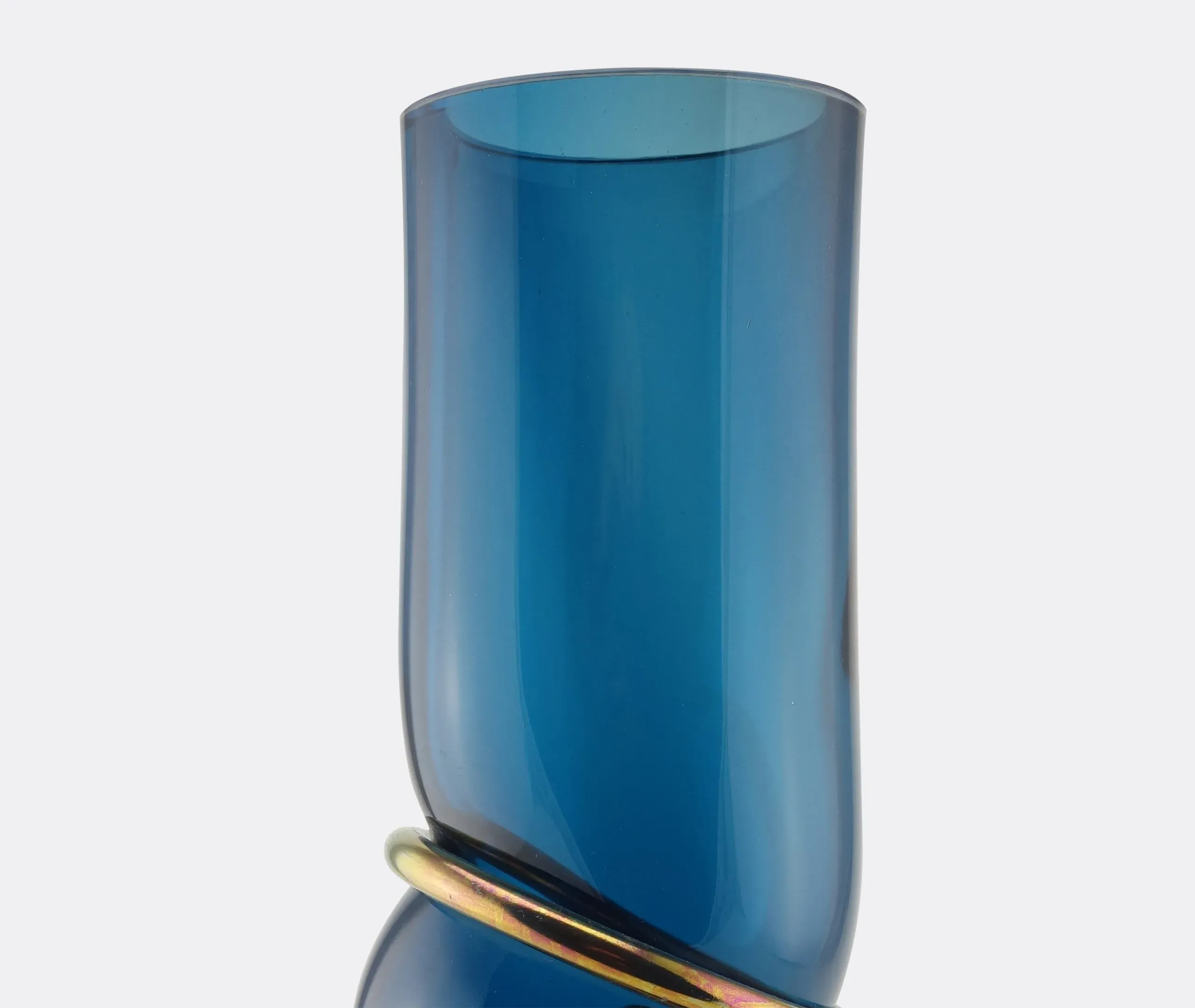 Double Ring Vase - Dark Blue, Glass