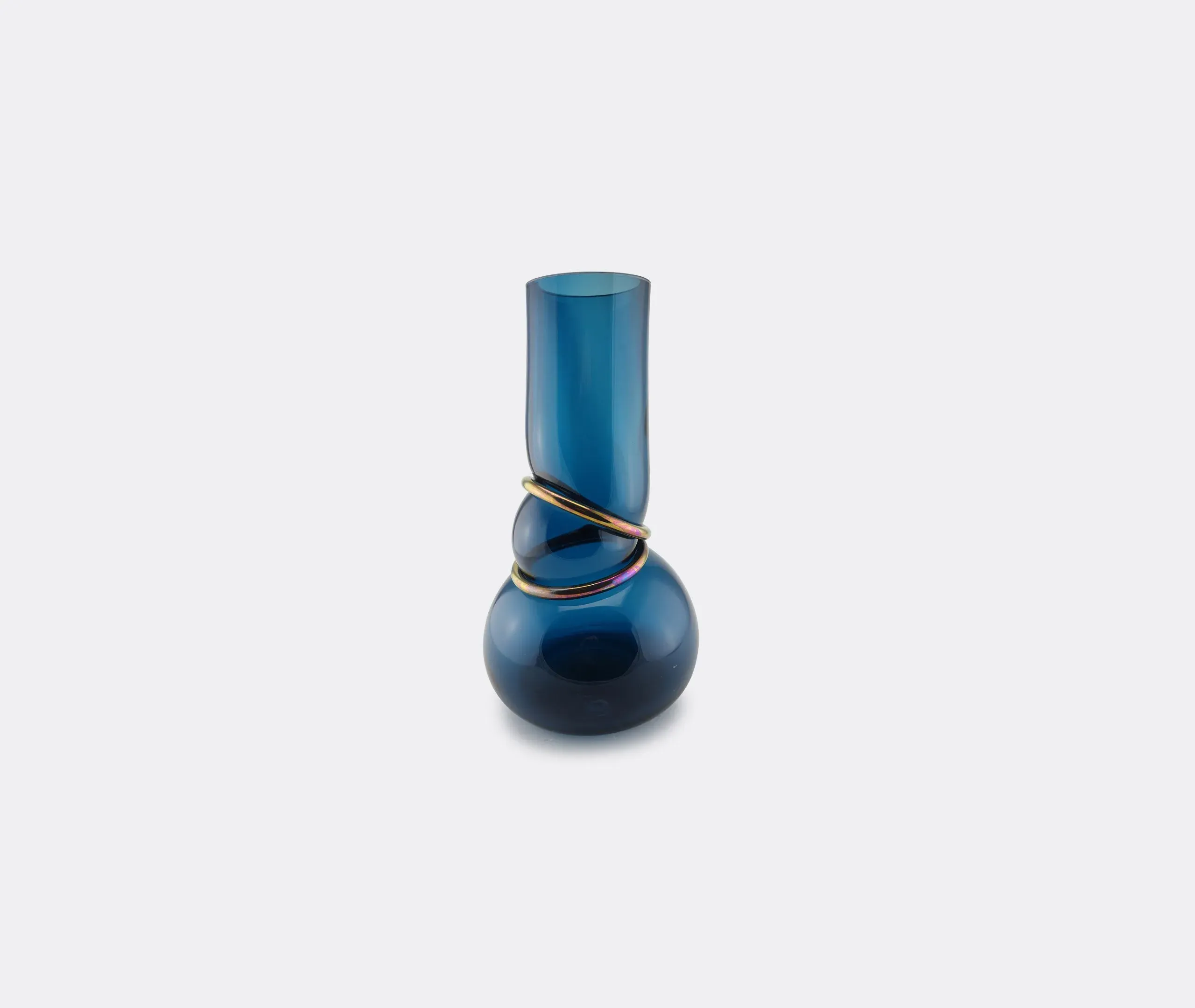 Double Ring Vase - Dark Blue, Glass image