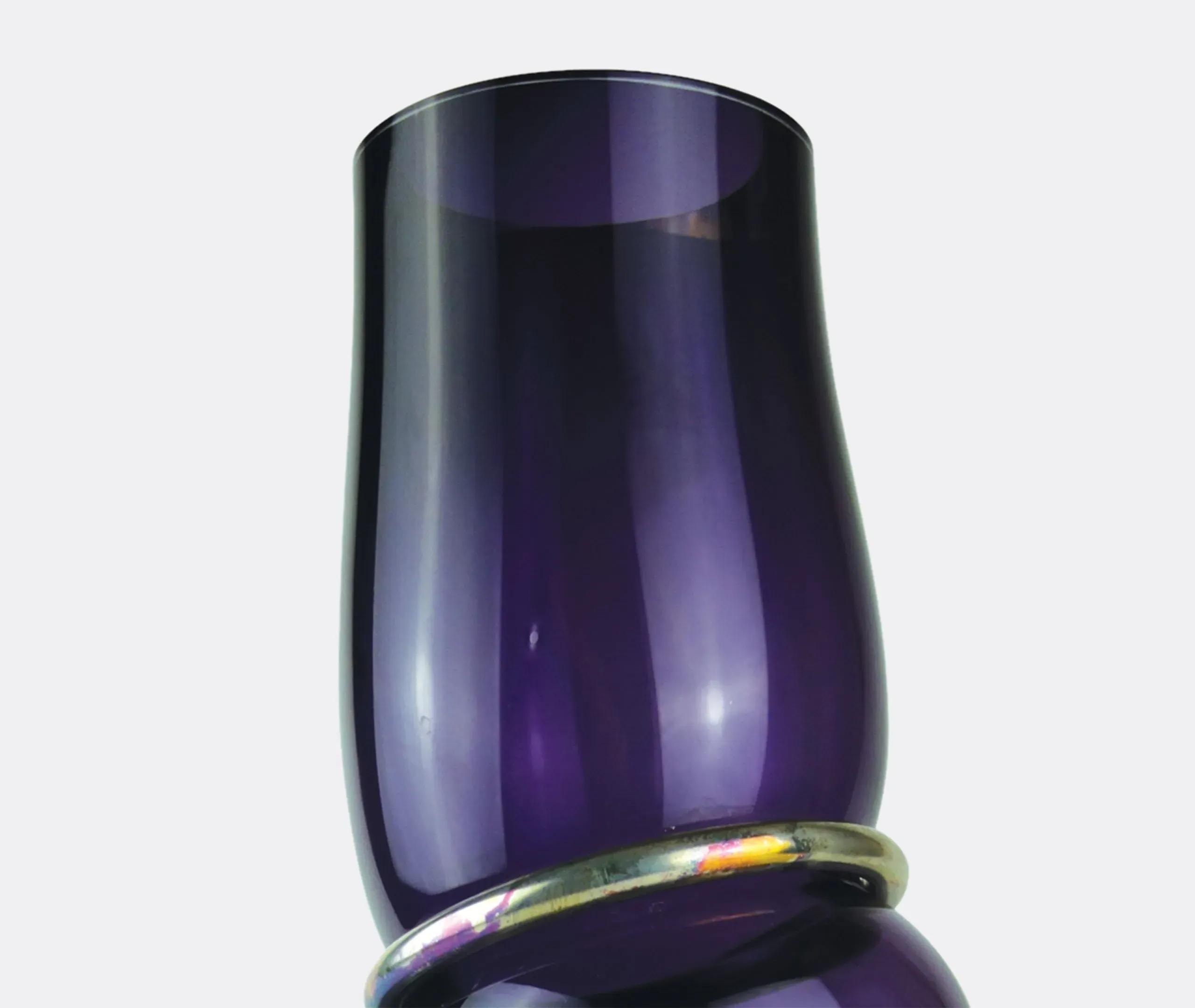 Double Ring Vase - Dark Violet, Glass