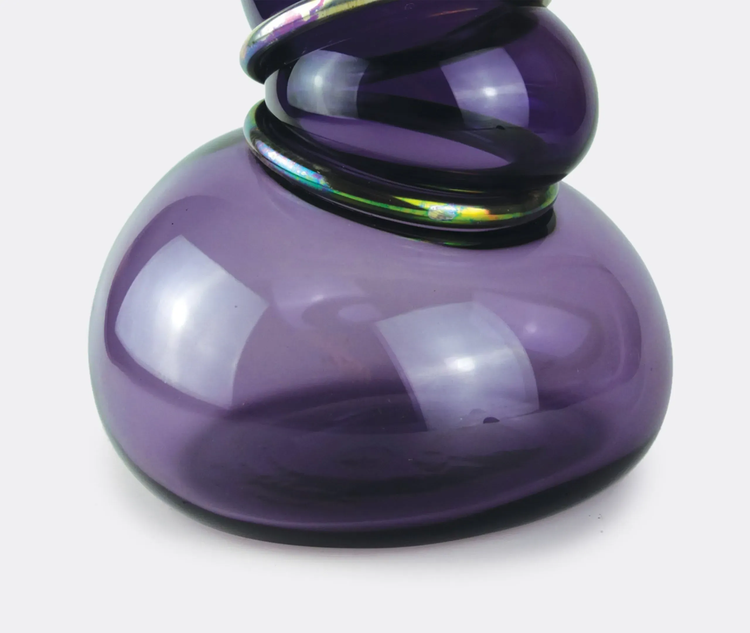 Double Ring Vase - Dark Violet, Glass