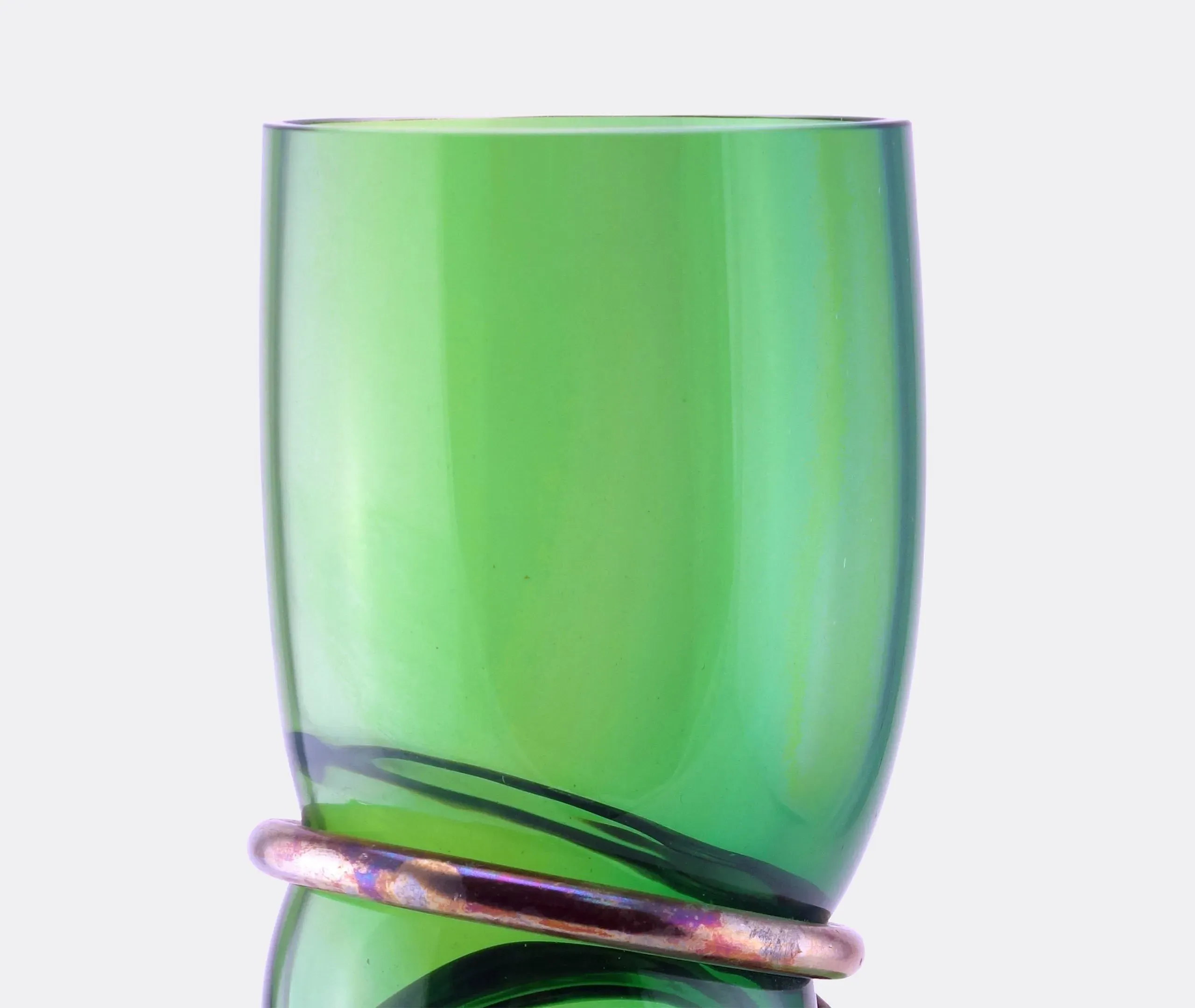 Double Ring Vase - Green, Glass