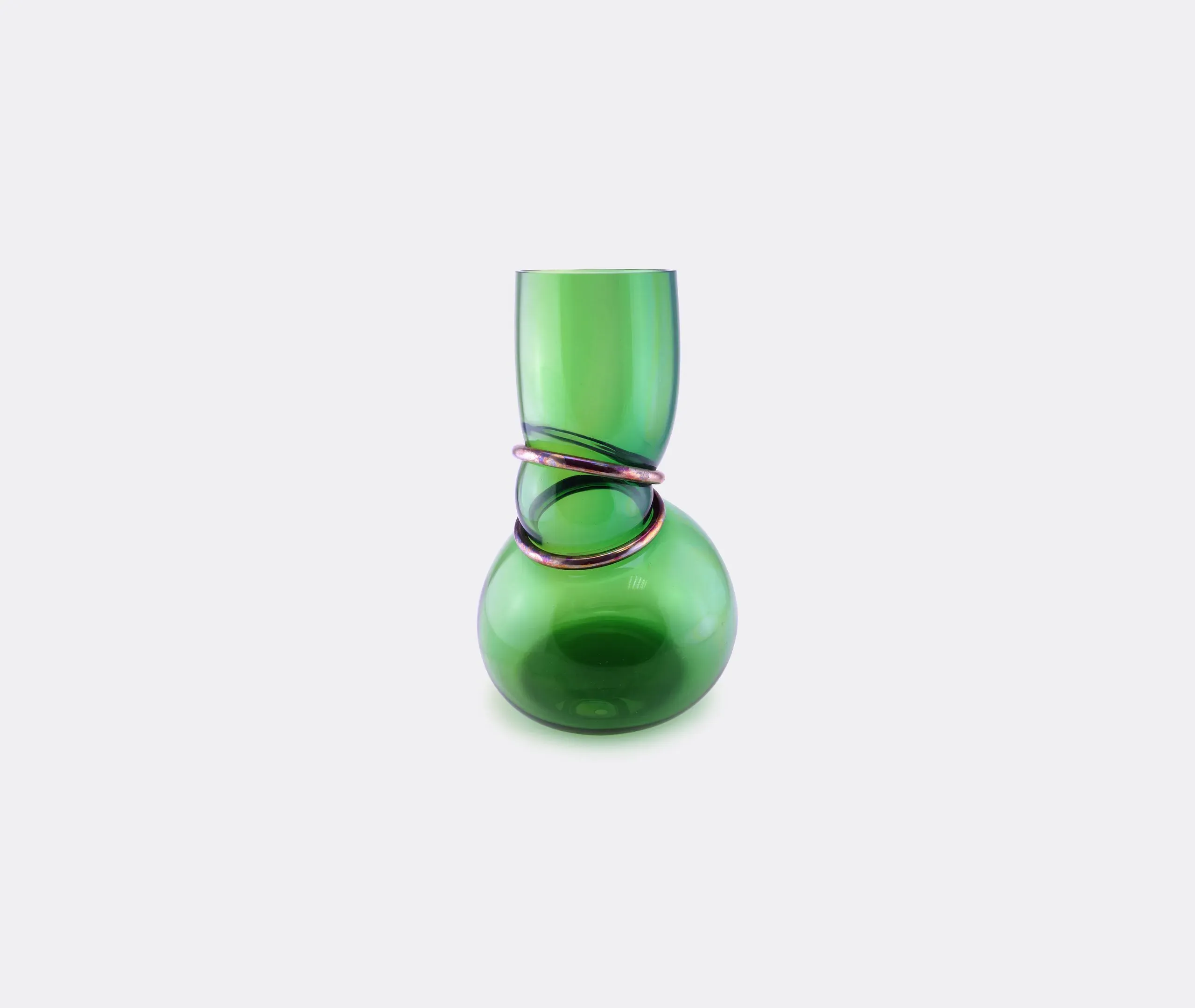 Double Ring Vase - Green, Glass