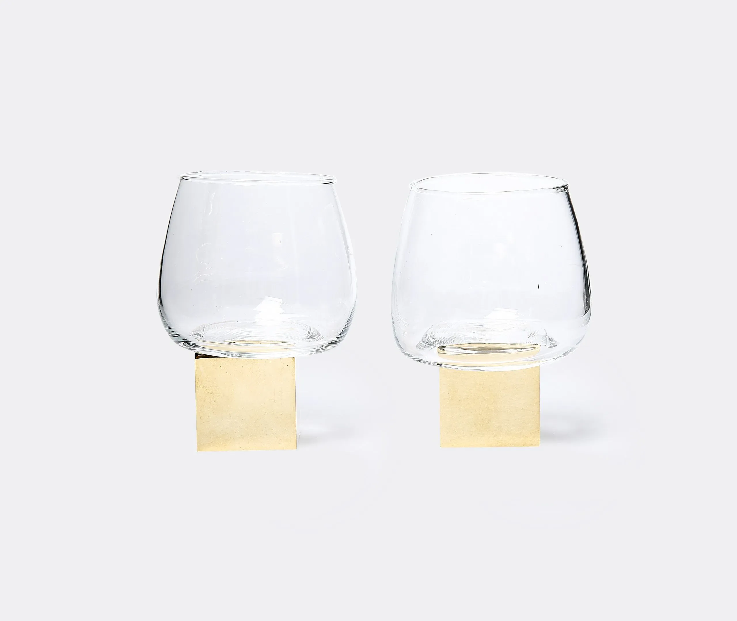 Whisky Glass Cube Gravity Set Of 2 - Transparent, Gold image