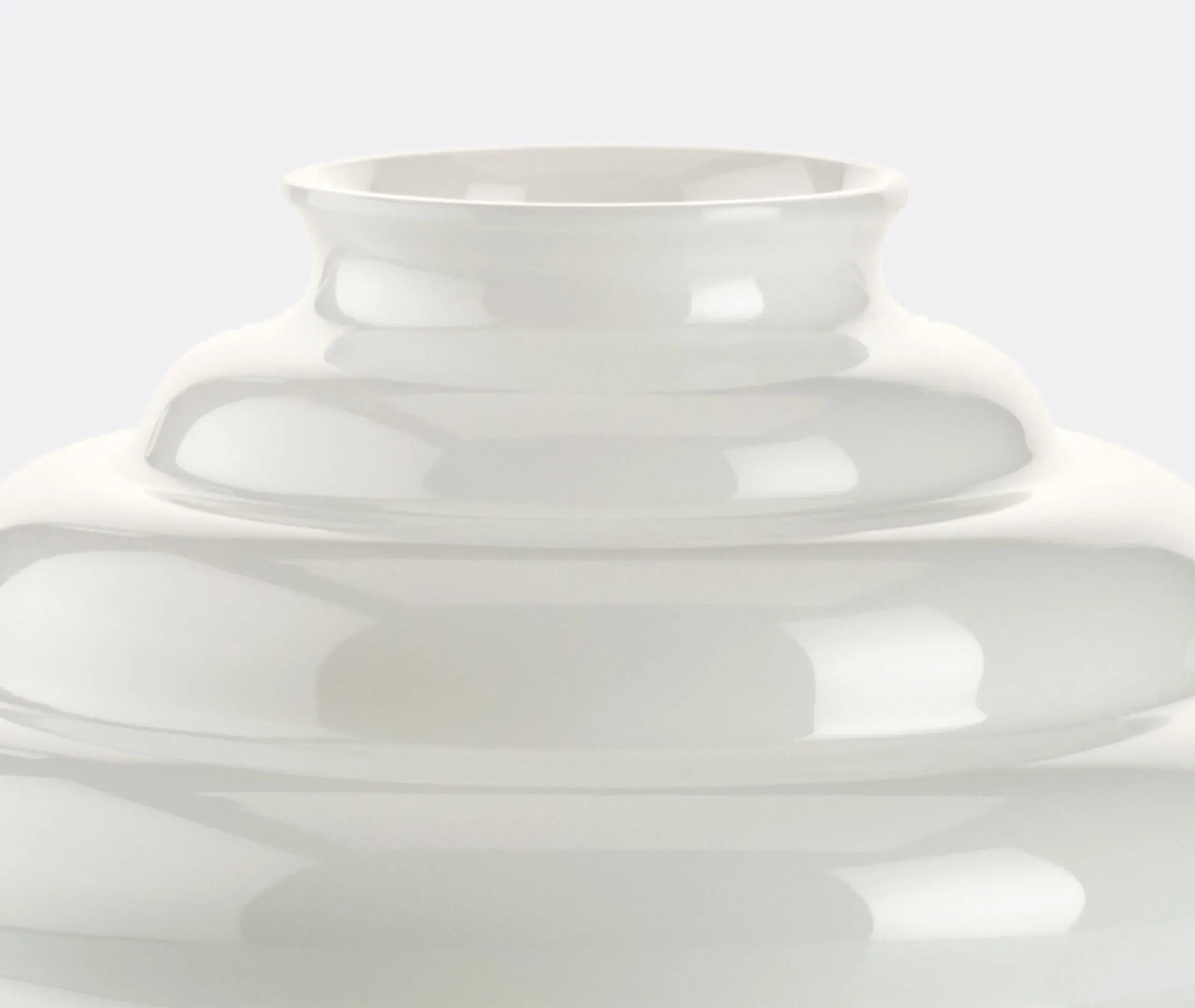 Bulbous Vase with Rhythmic Rings - Clear, Glass