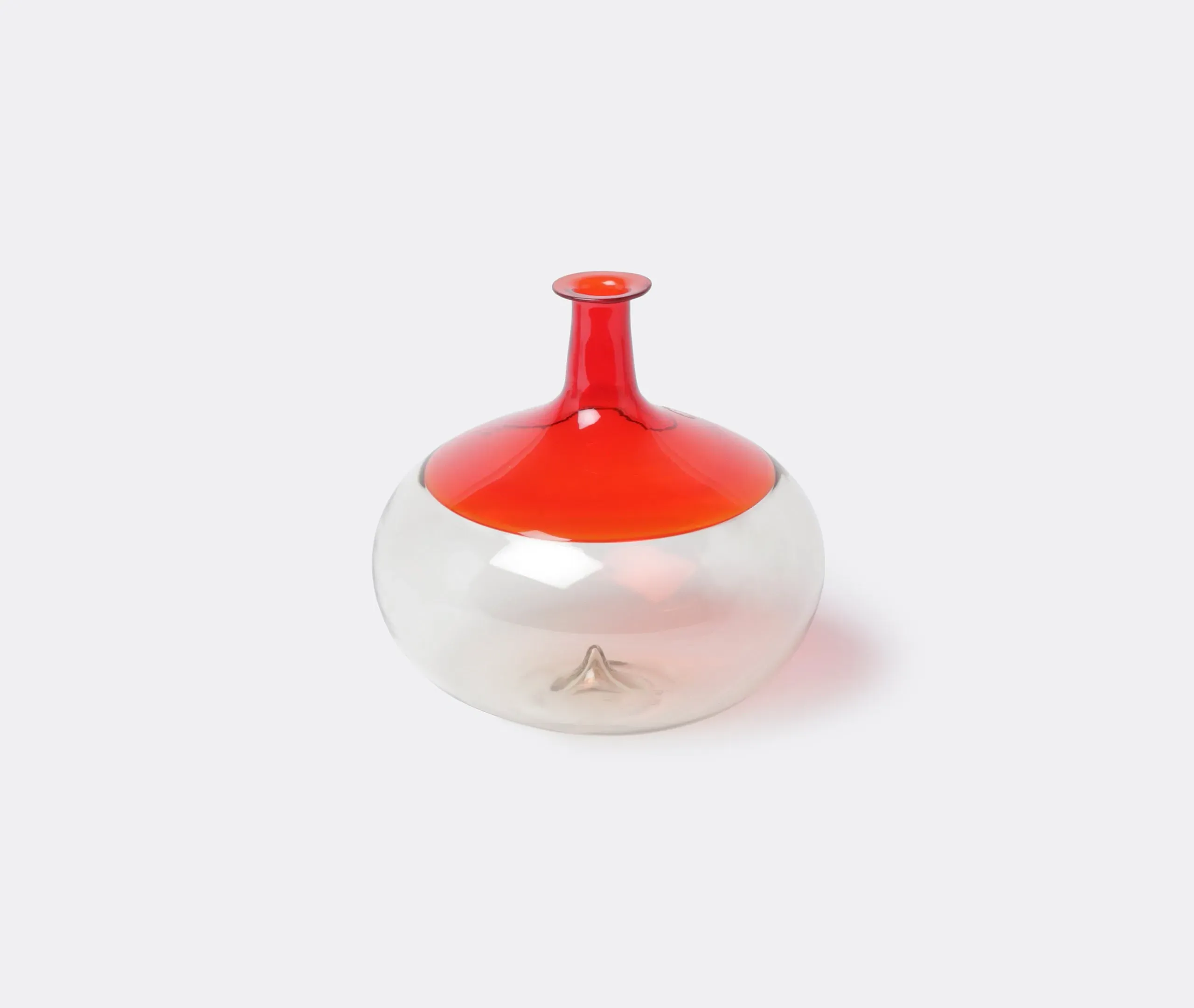 Curved Decorative Bottle - Red, Murano Glass image