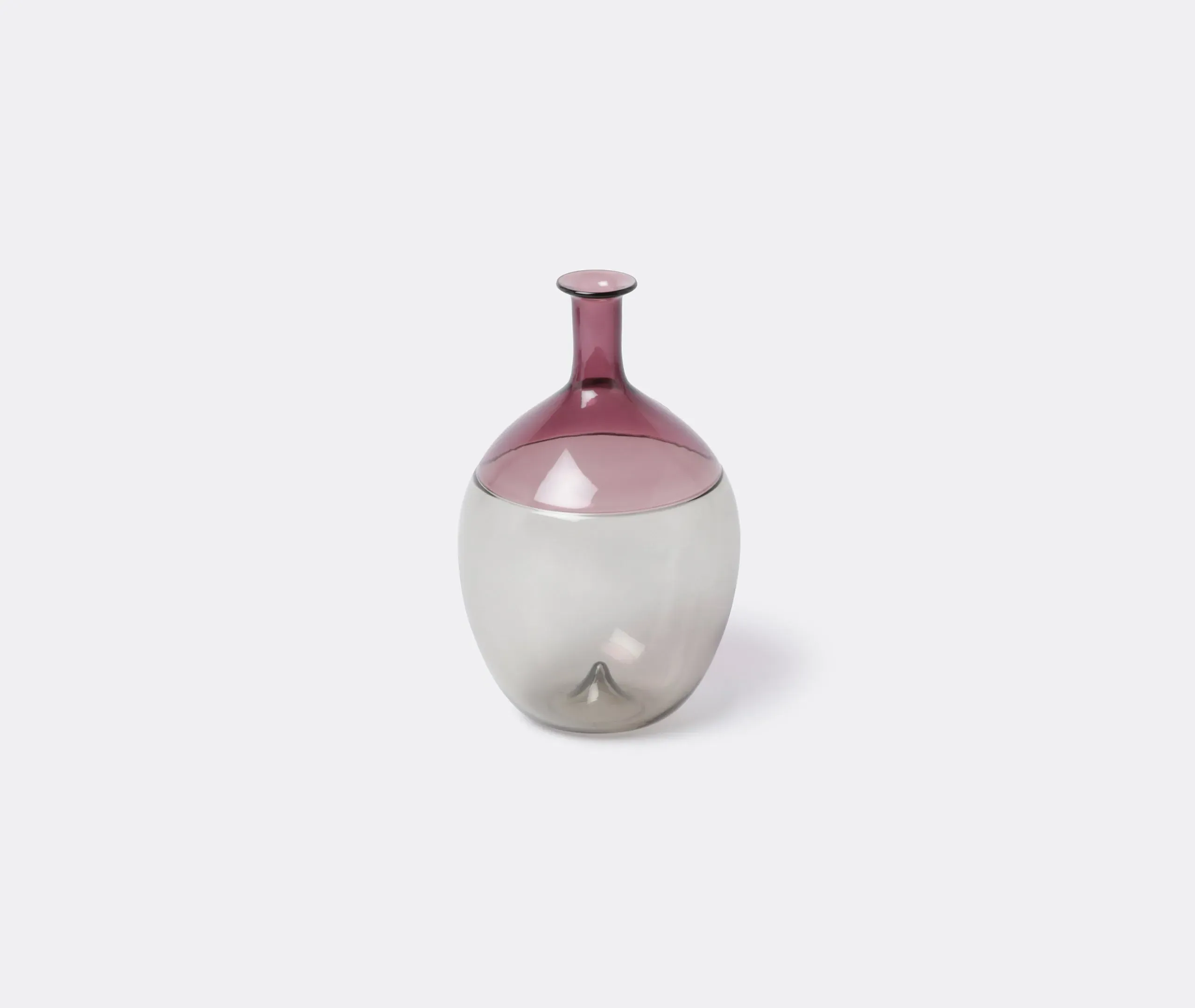 Curved Decorative Bottle - Taupe Grey, Murano Glass image