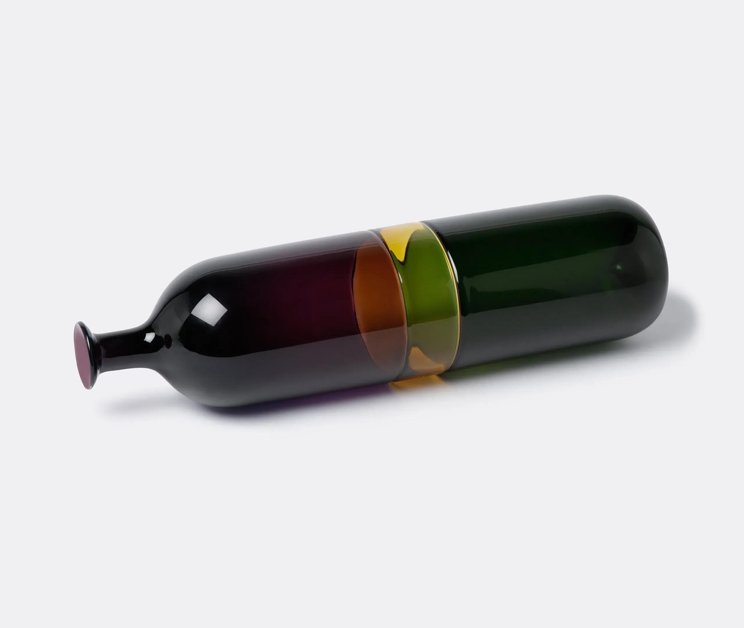 Curved Glass Bottle - Multi-Color, Murano Glass