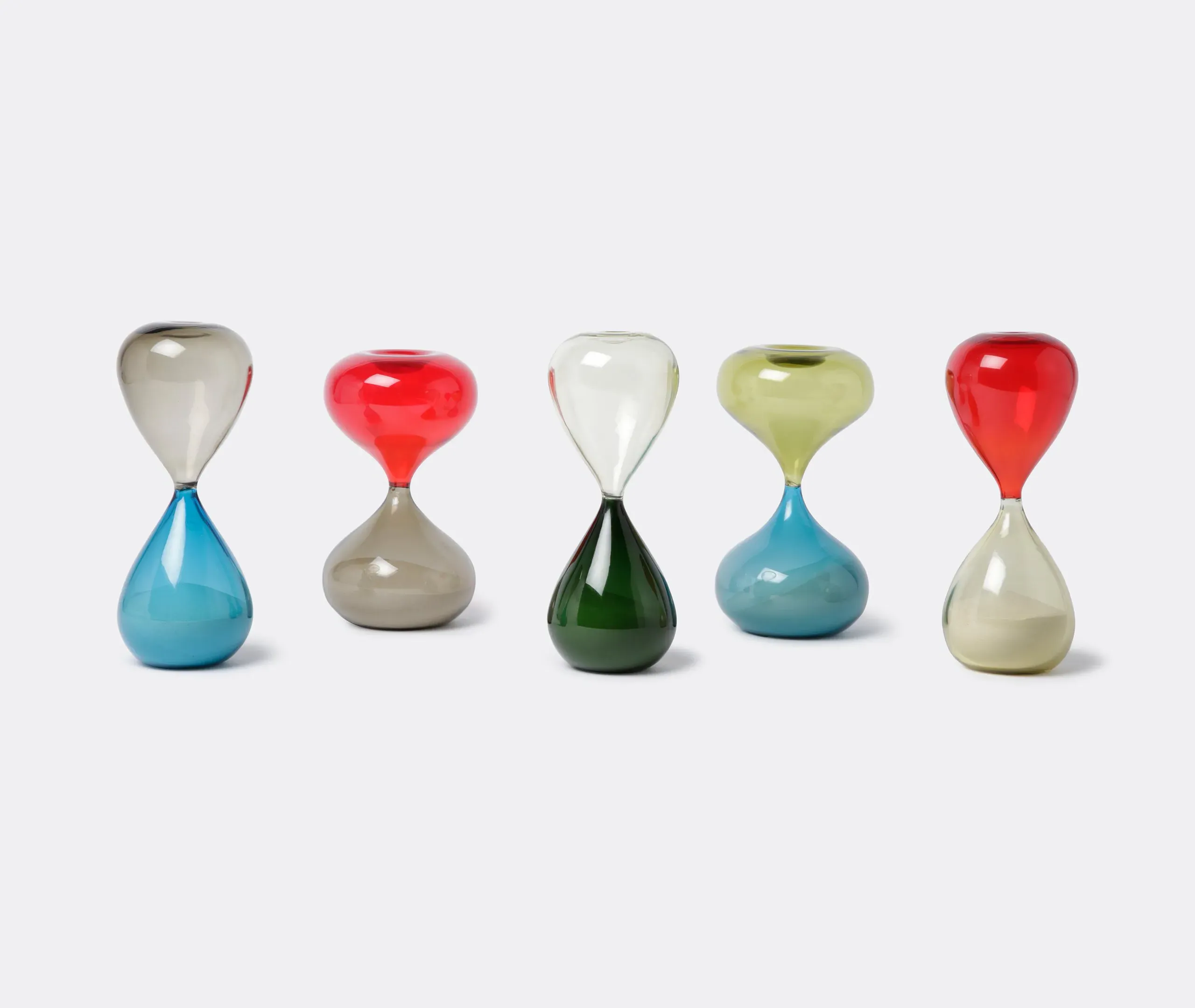 Hourglass Decorative Object - Green, Murano Glass