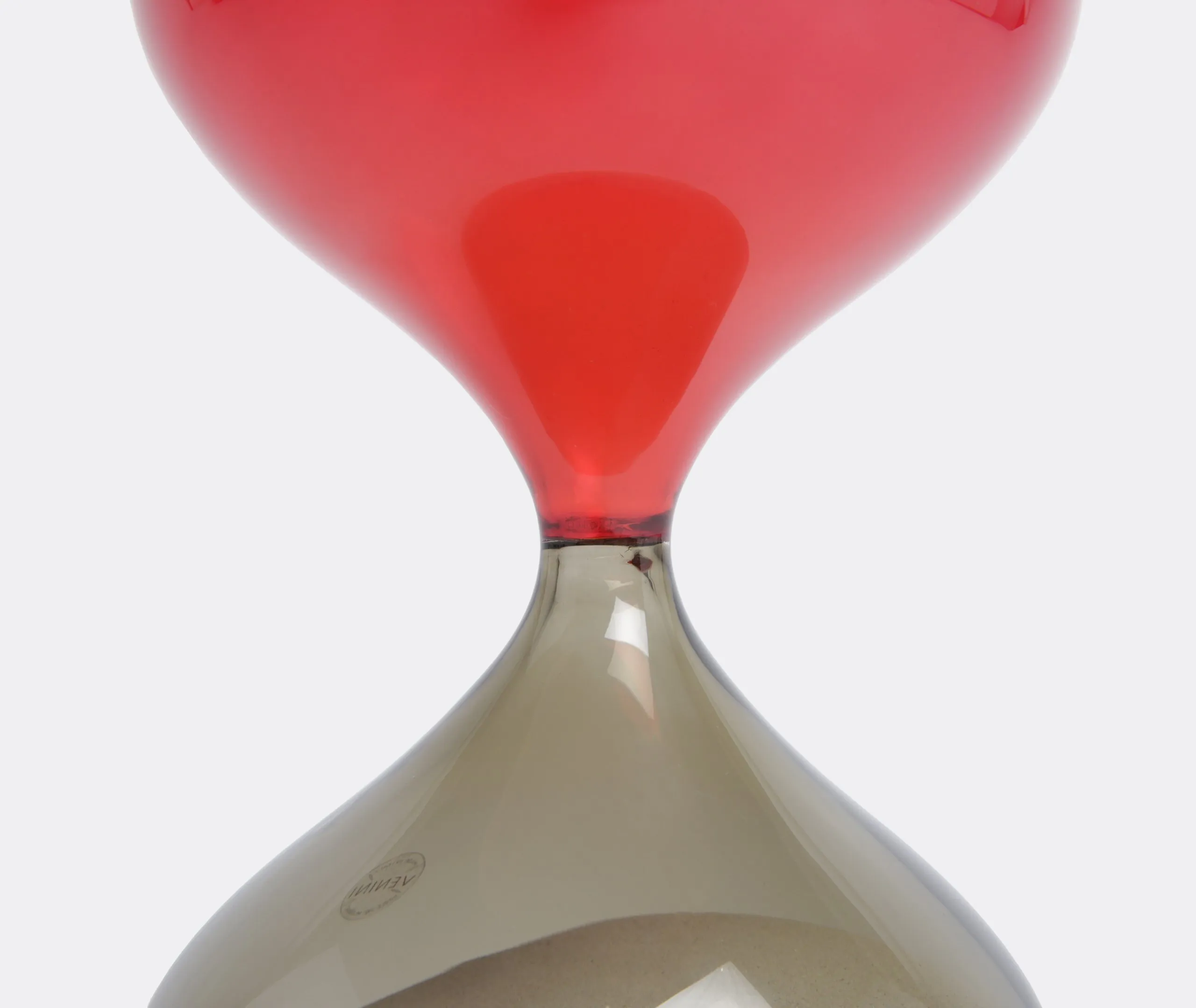 Hourglass Decorative Object - Grey, Murano Glass