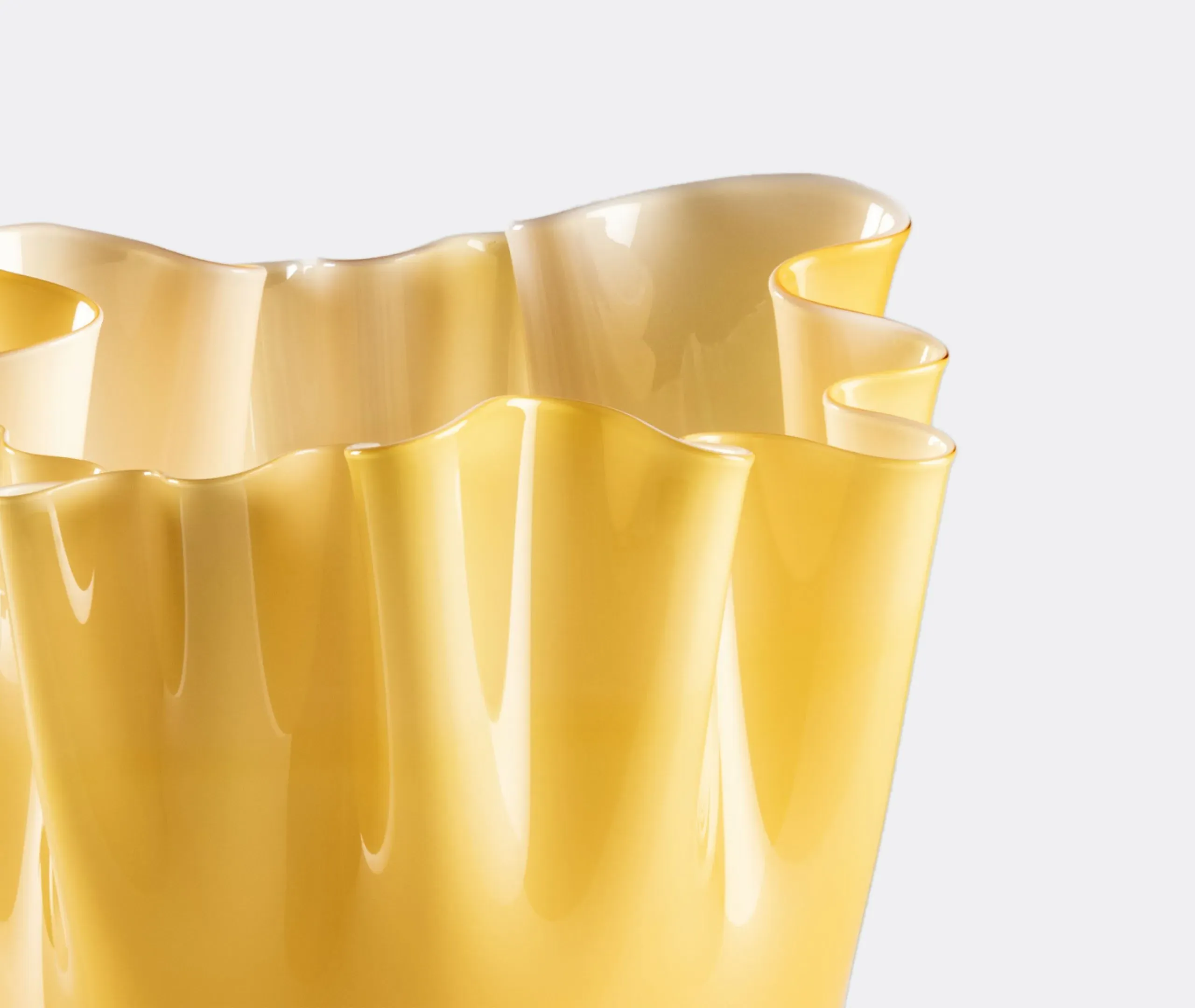 Large Handkerchief Vase - Amber, Glass
