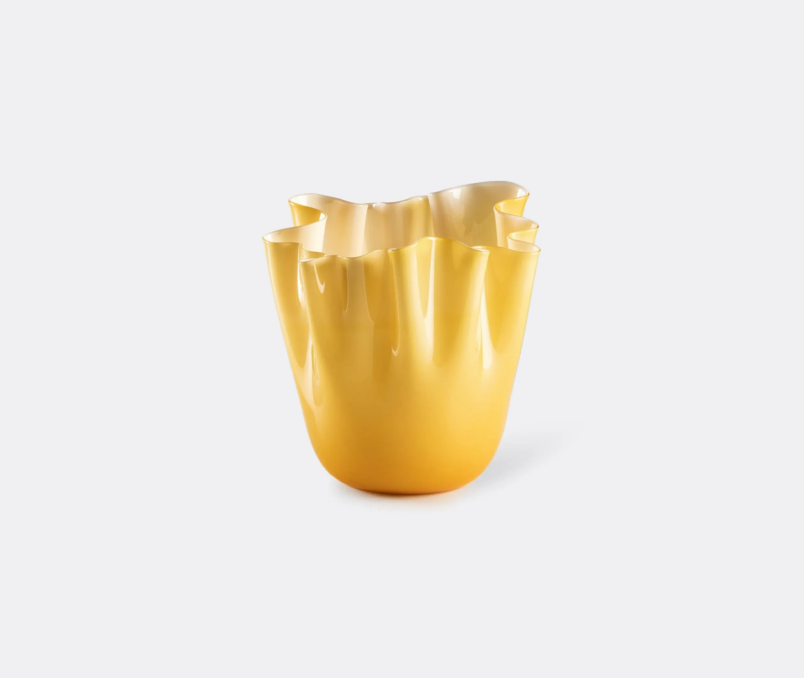 Large Handkerchief Vase - Amber, Glass