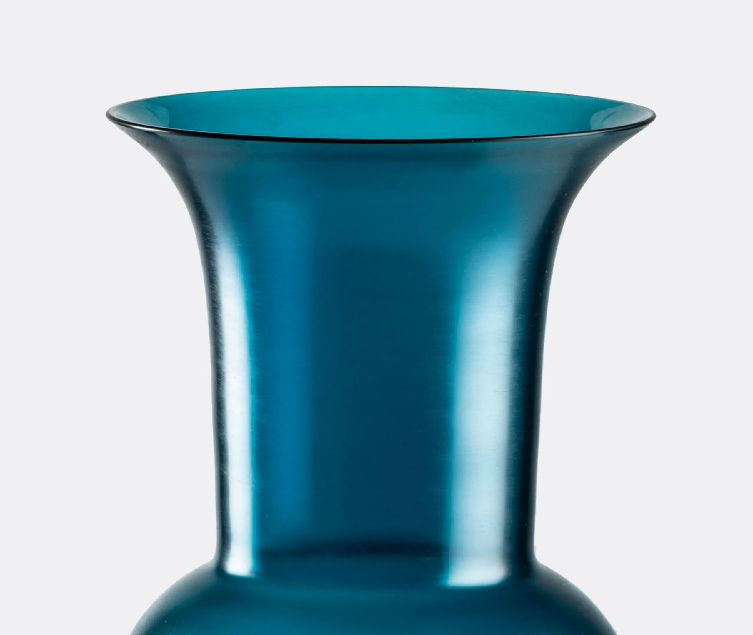 Large Opalino Satin Vase - Blue, Blown Glass