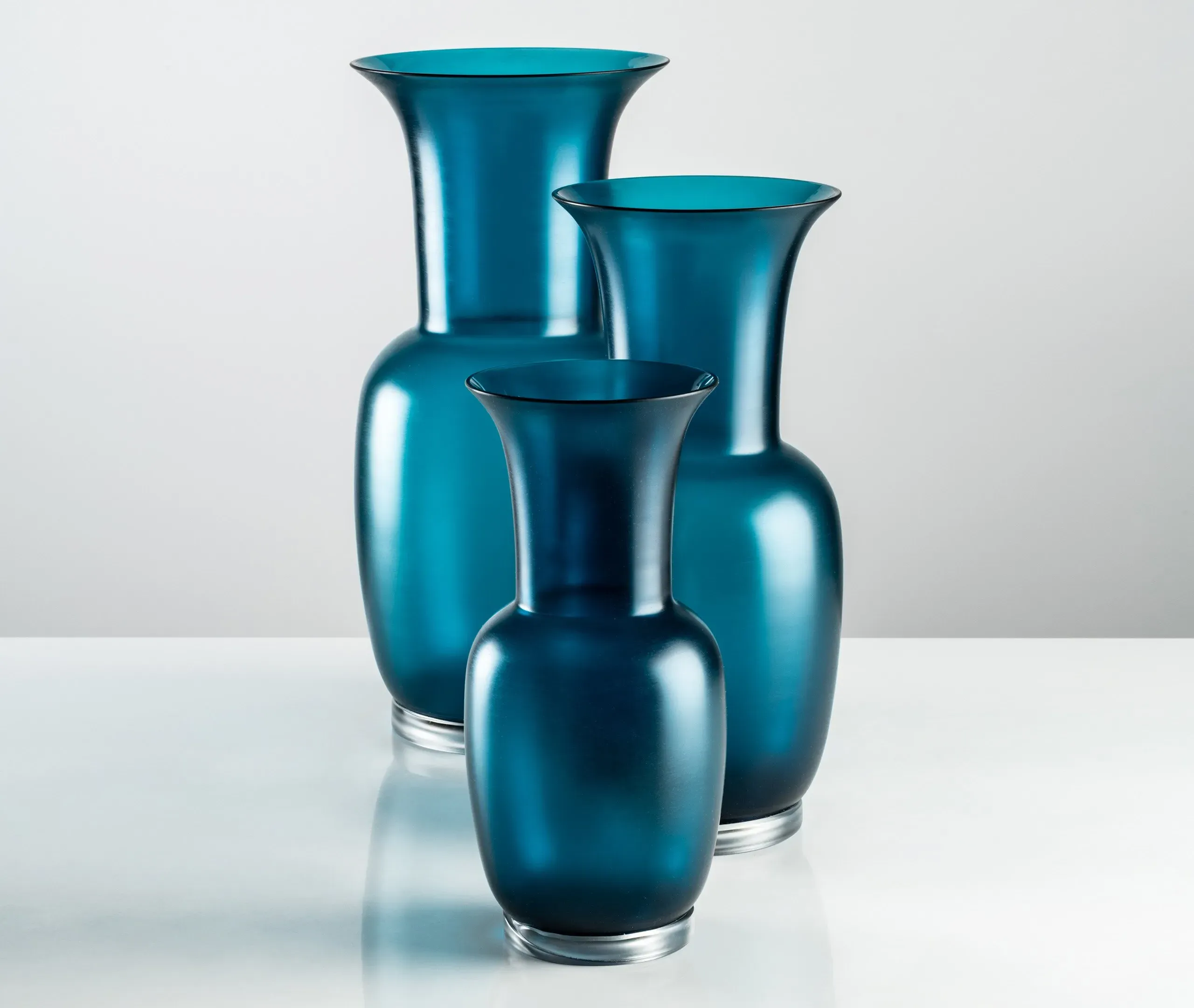 Large Opalino Satin Vase - Blue, Blown Glass