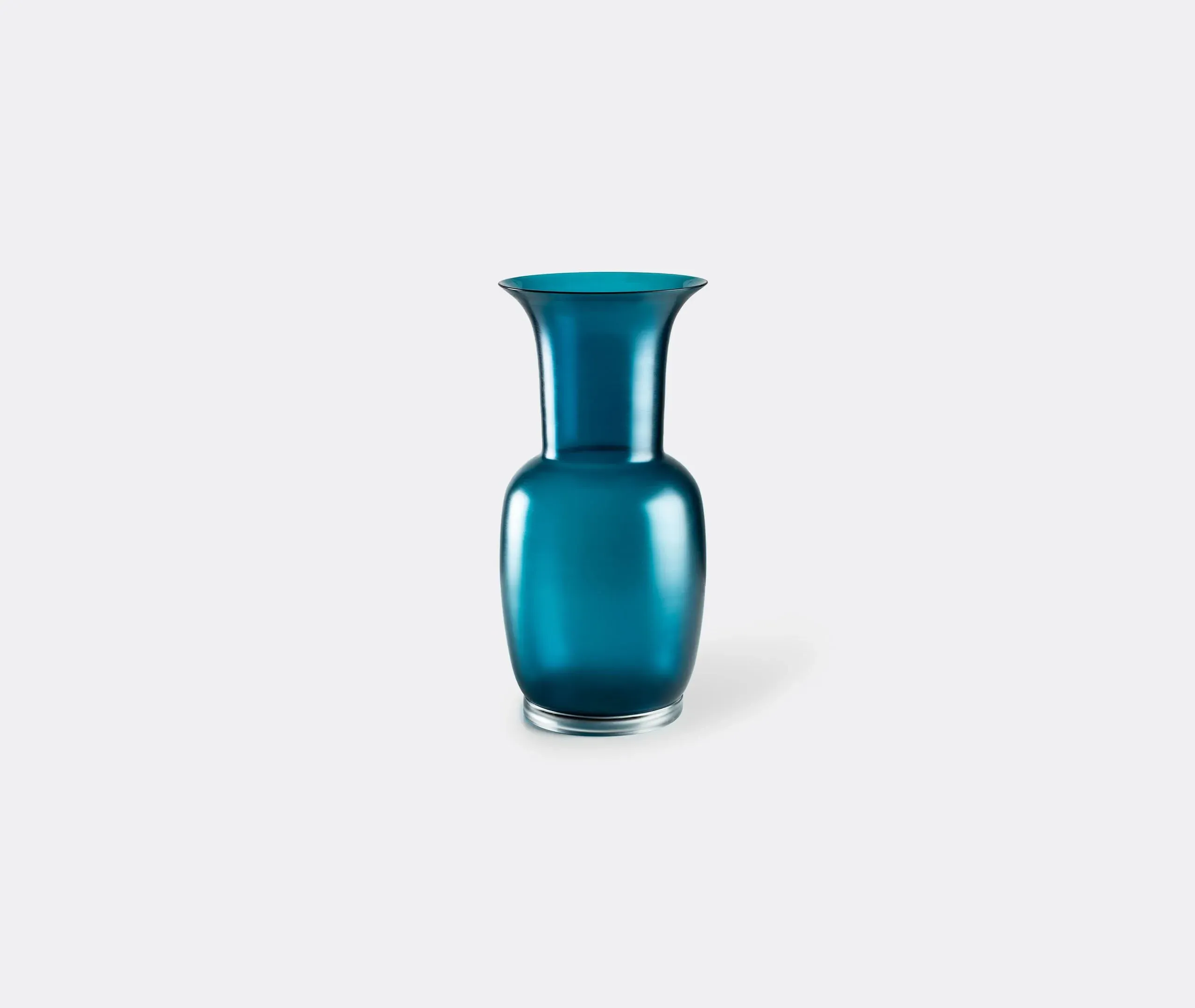Large Opalino Satin Vase - Blue, Blown Glass