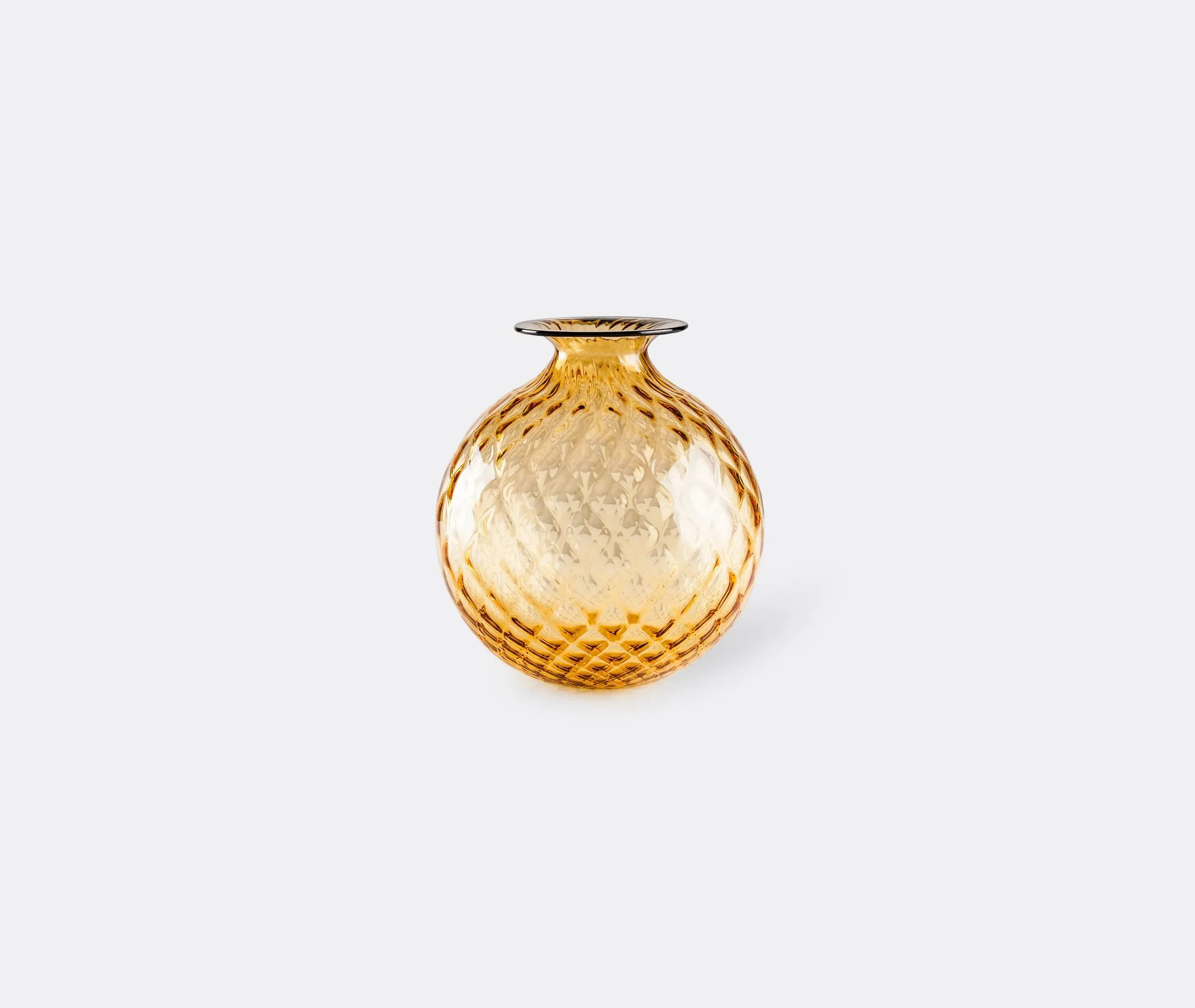Medium Glass Bottle Vase - Amber, Hand Blown image