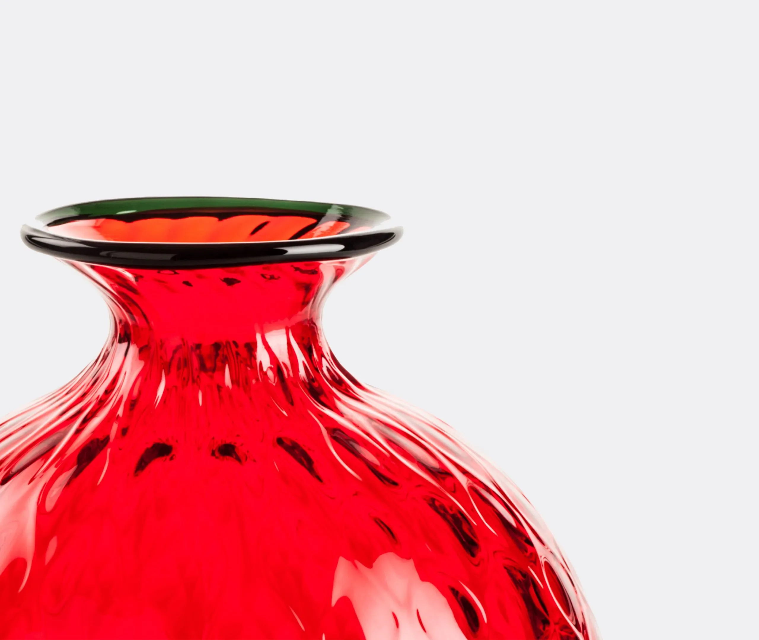 Medium Glass Bottle Vase - Red, Hand Blown