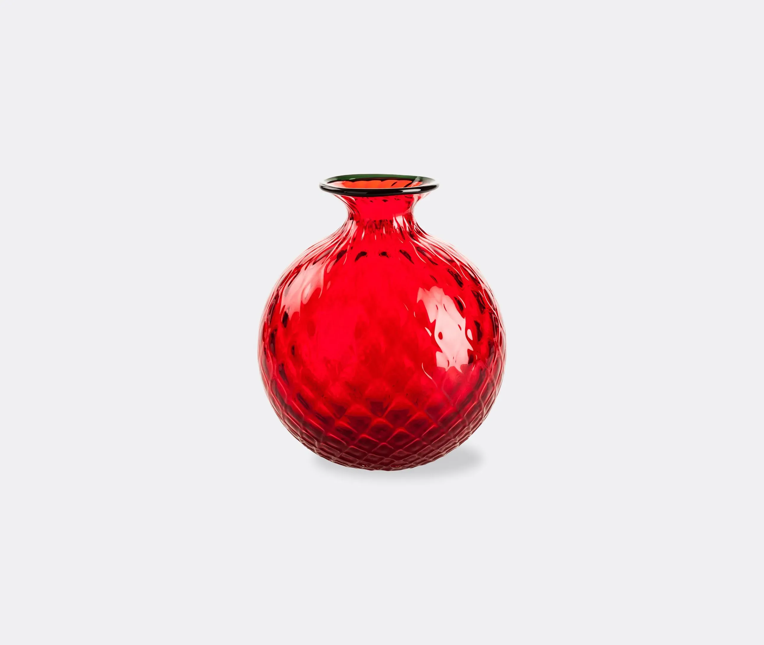 Medium Glass Bottle Vase - Red, Hand Blown