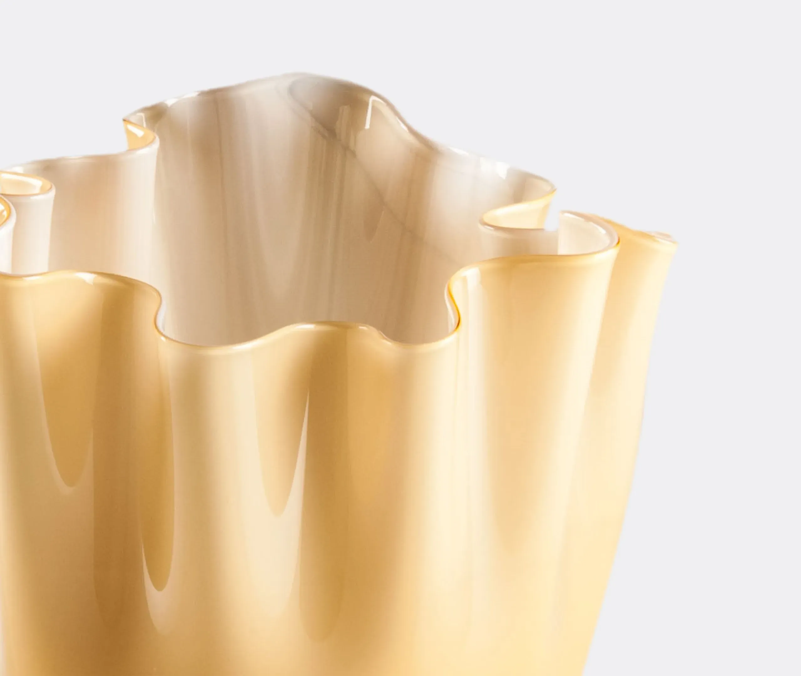 Medium Handkerchief Vase - Amber, Glass